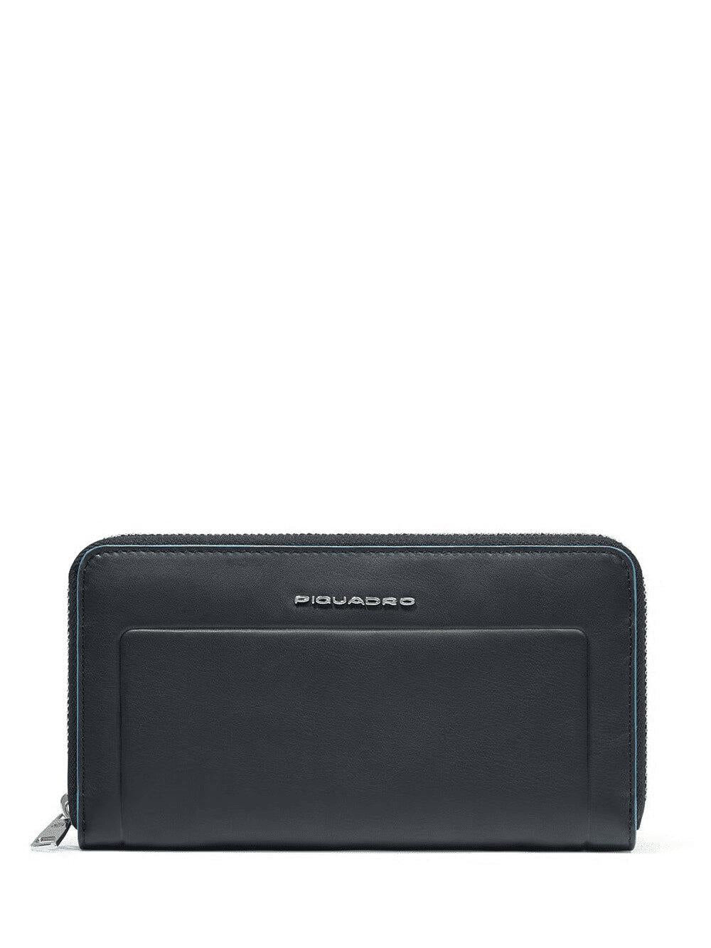 PIQUADRO Portafogli donna grande con zip Nero 2 