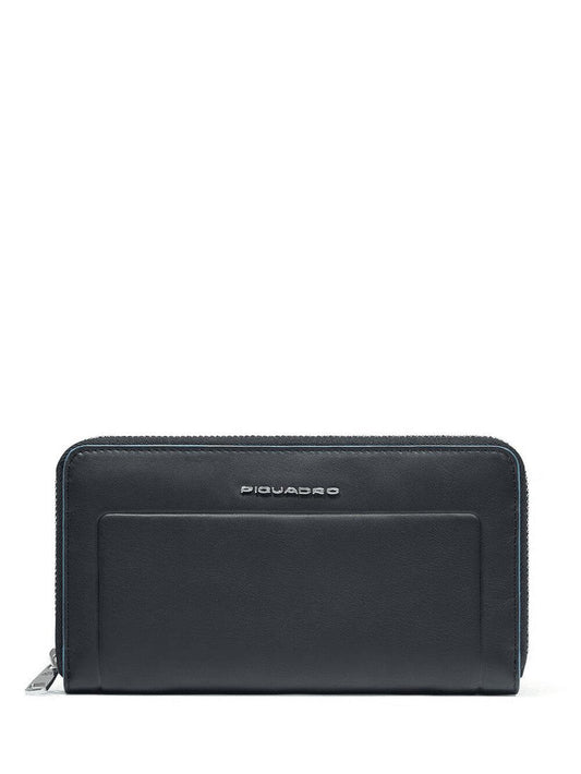 PIQUADRO Portafogli donna grande con zip Nero 2 