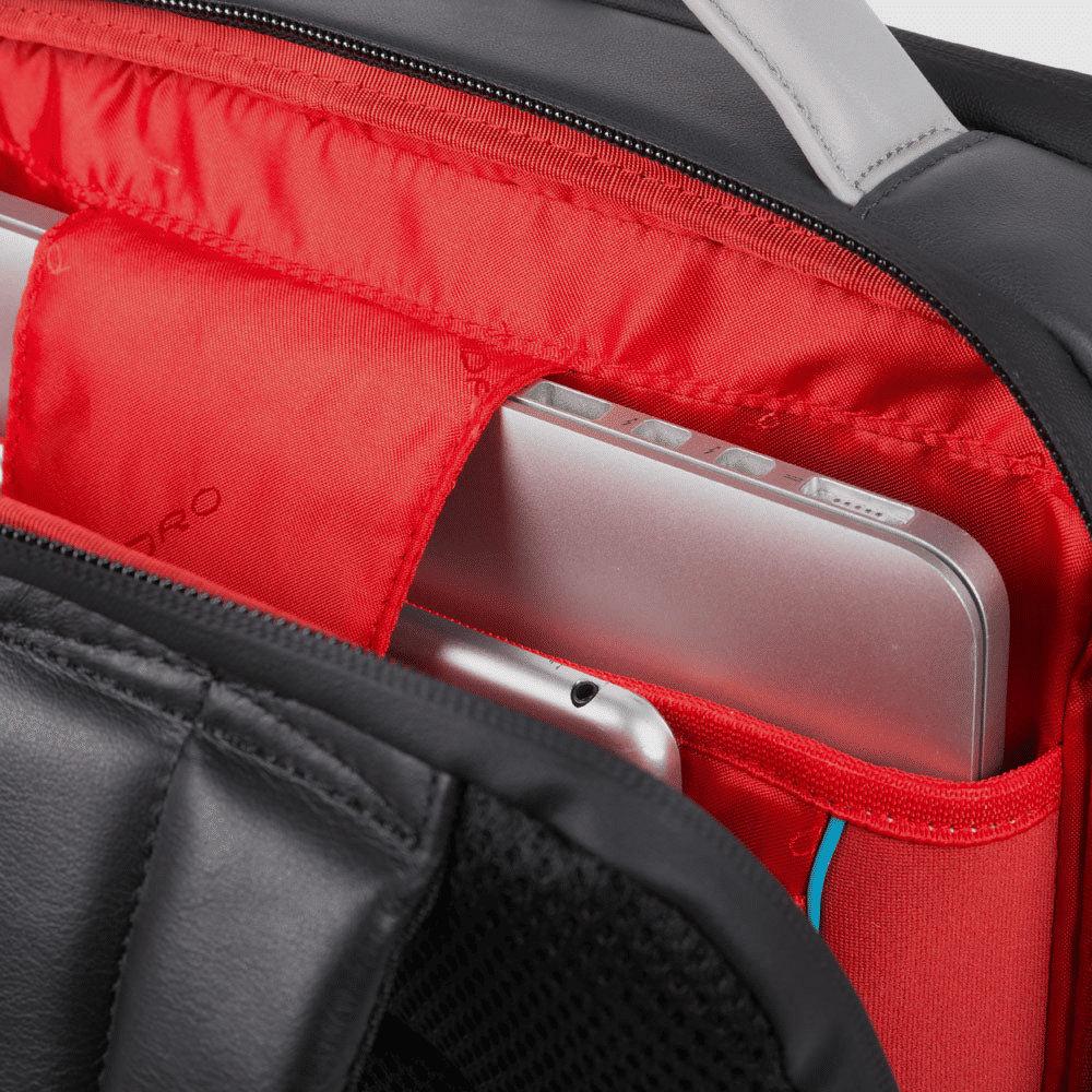 PIQUADRO Zaino uomo porta PC e porta iPad® in pelle Grigio/nero 