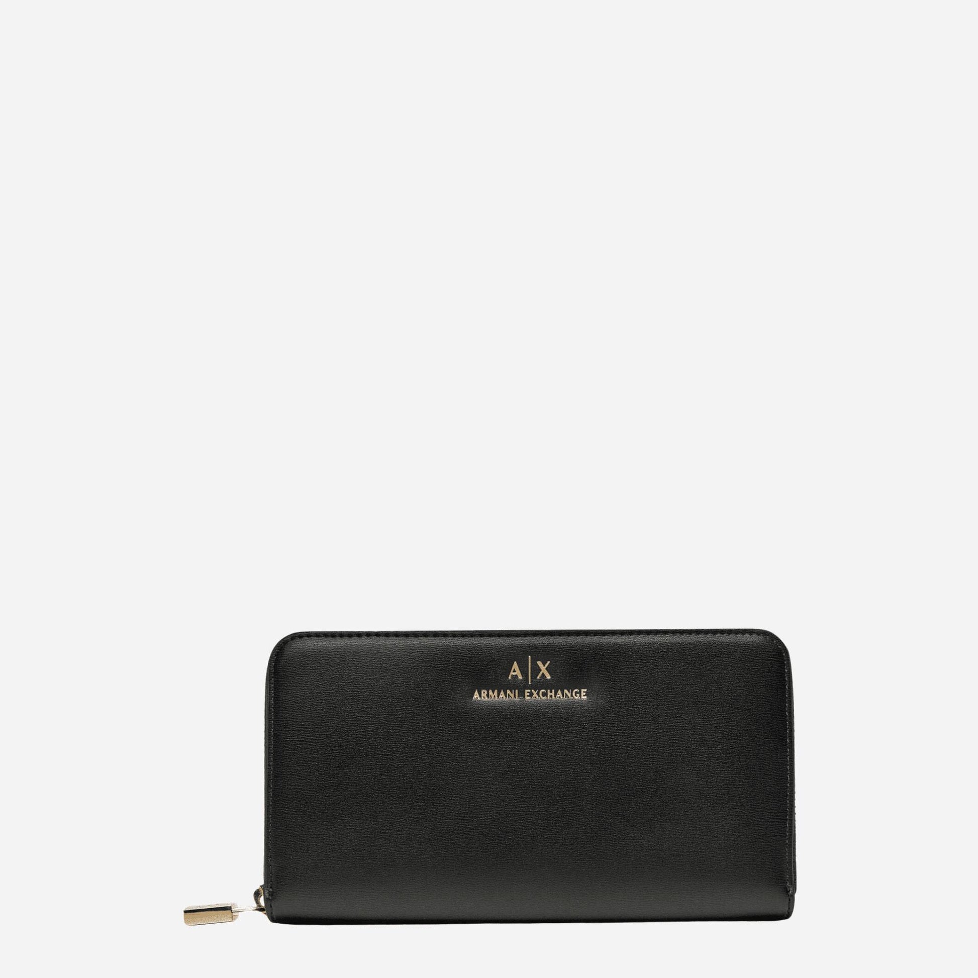 ARMANI EXCHANGE Portafoglio grande Zip Around BLACK 