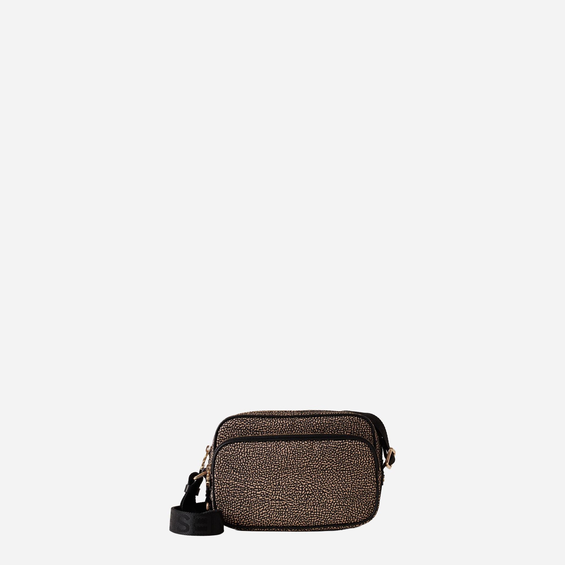 borbonese CAMERA CASE SMALL OP NATURALE/NERO 