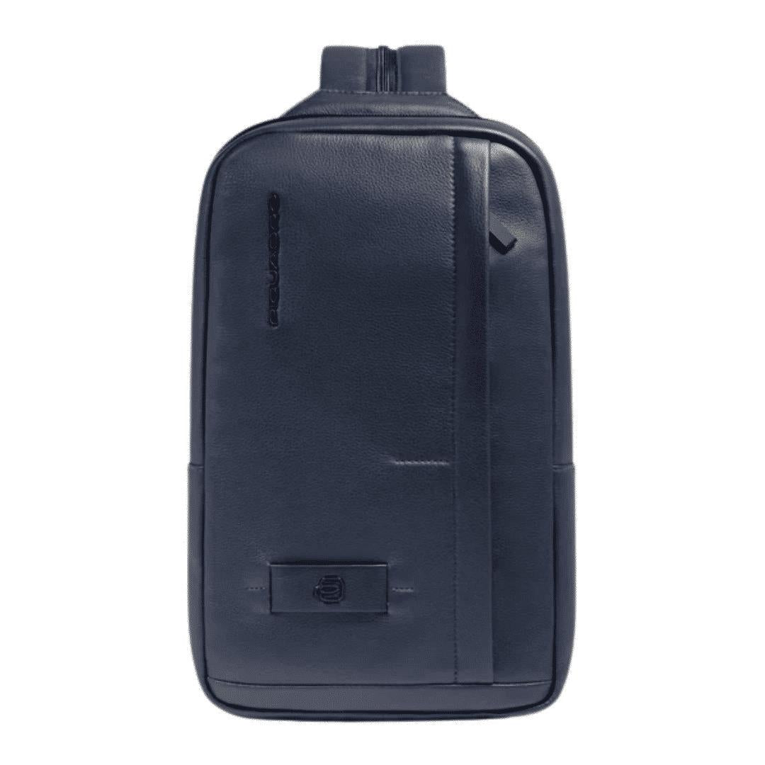 PIQUADRO Zaino monospalla uomo in pelle porta iPad® Blu 