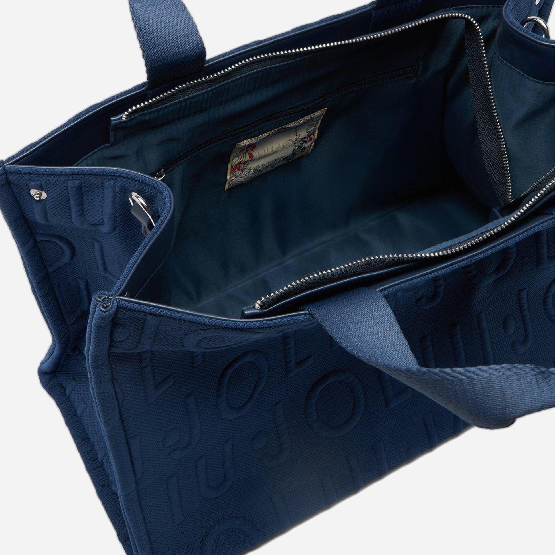 LIU JO Borsa tote media in maglia Blue sky 