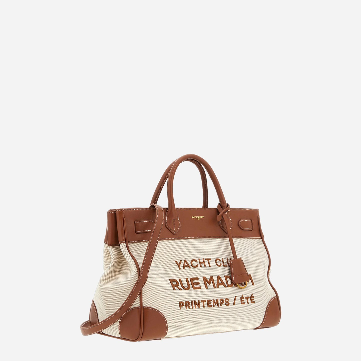 RUE MADAM RIVIERA TOTE CANVAS BROWN 