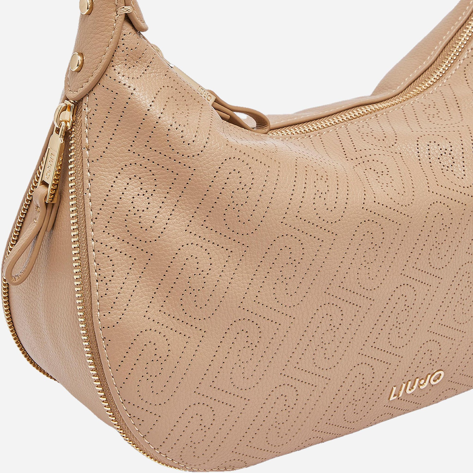 LIU JO Borsa a spalla media jacquard Cammello 