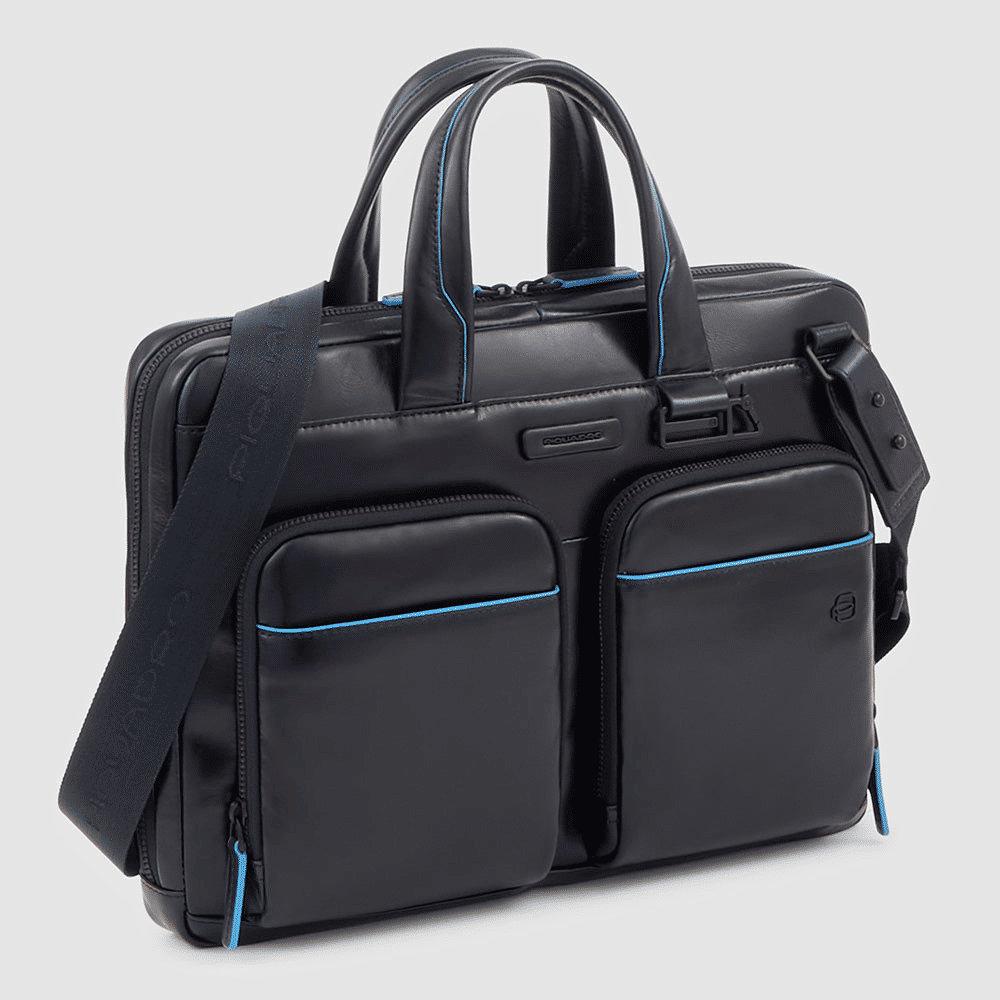 PIQUADRO Cartella sottile porta computer e porta iPad® Nero 