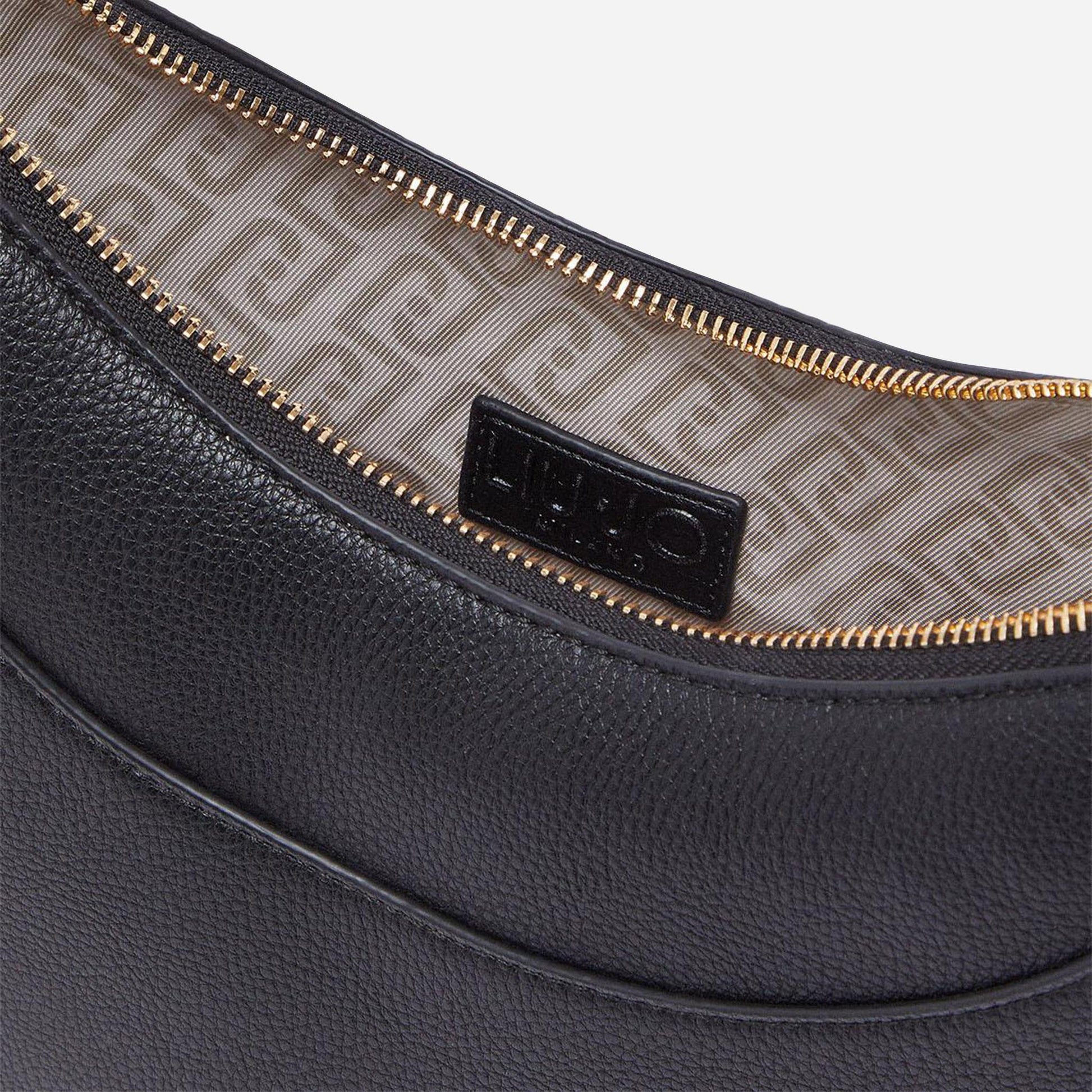 LIU JO Borsa hobo media con charm BLACK 