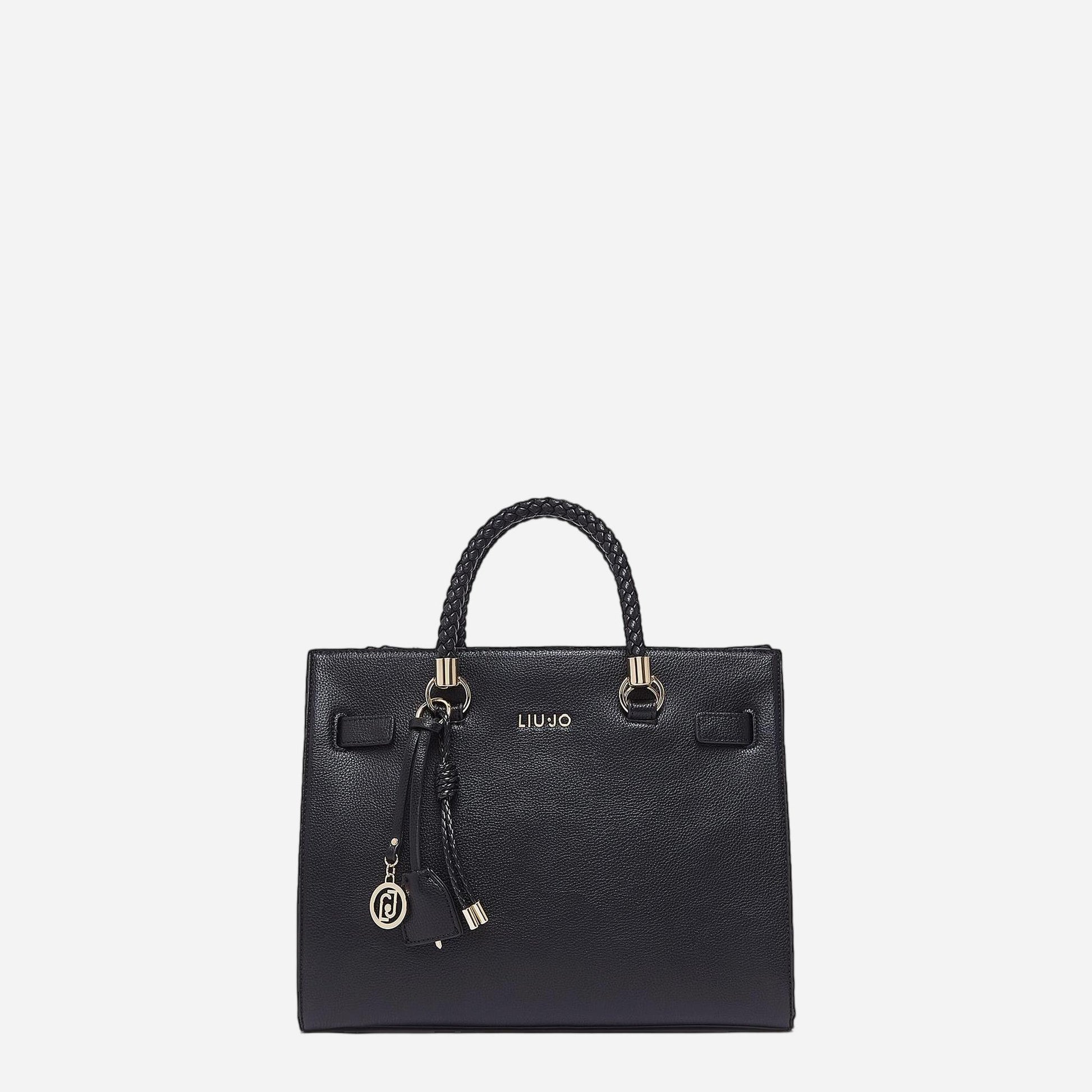 LIU JO Borsa satchel media con charms BLACK 