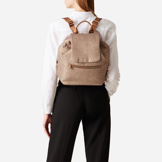 borbonese ZAINO ECO LINE MEDIUM Beige/marrone 