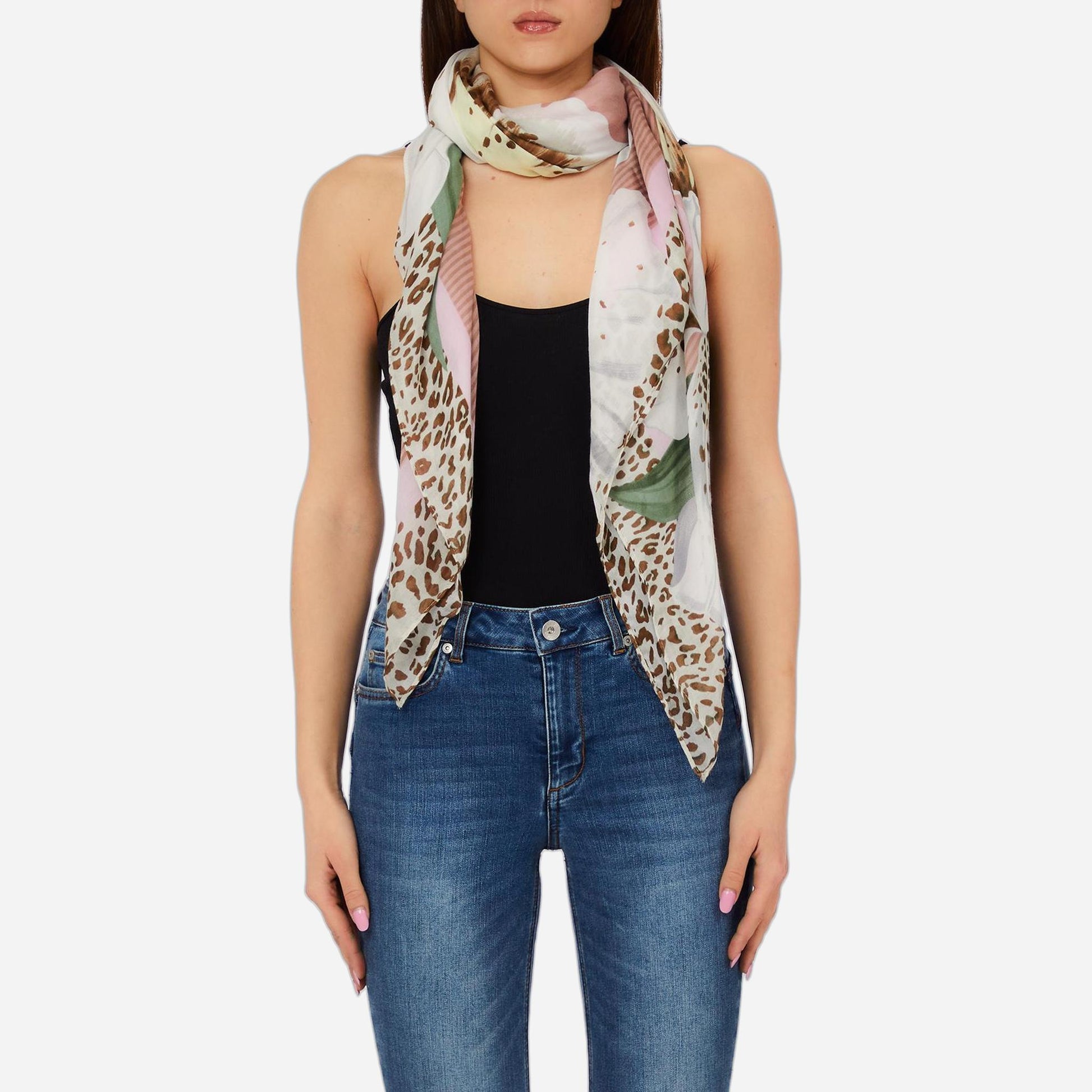 LIU JO Foulard grande con orchidea Soft peony 