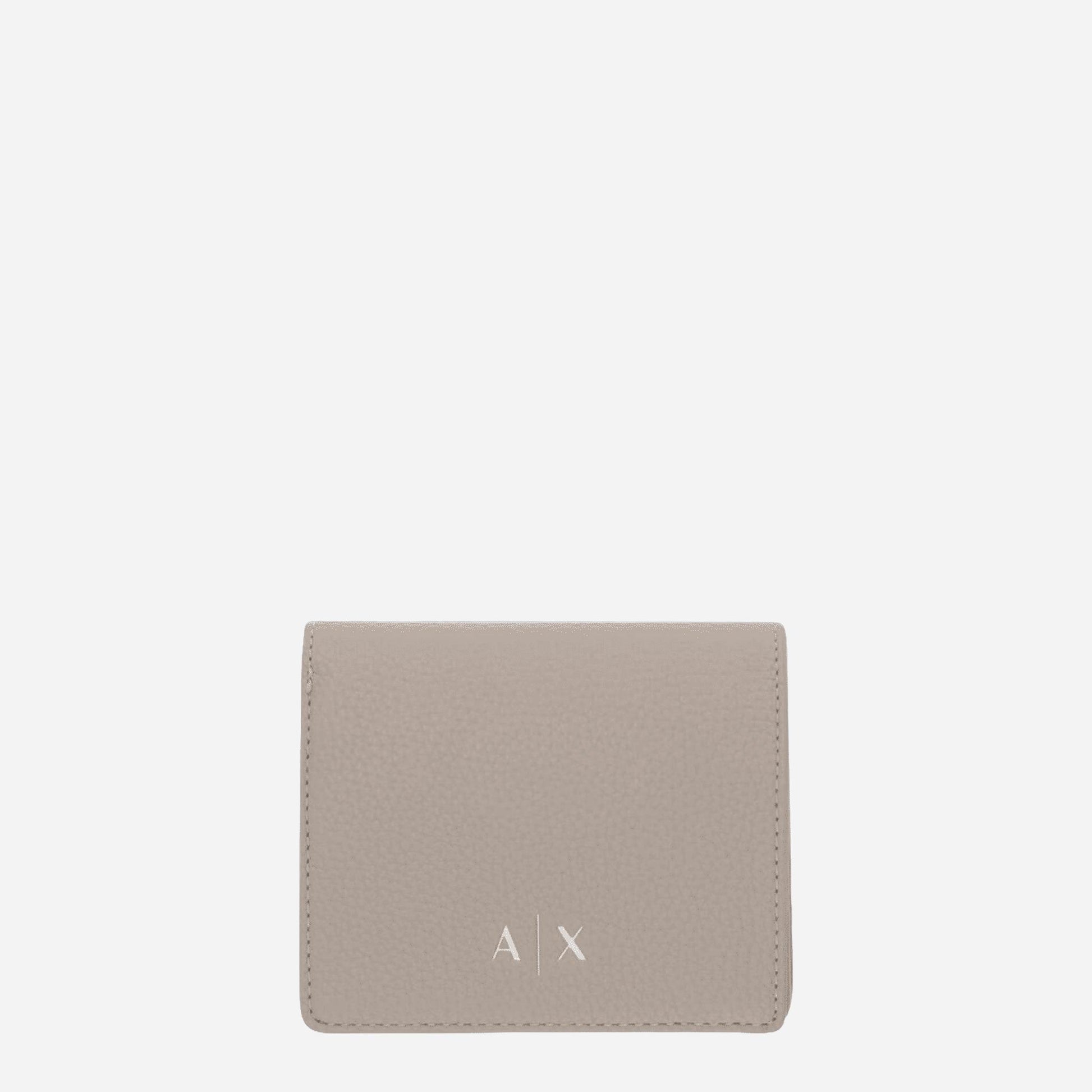 ARMANI EXCHANGE Portafoglio bifold texture liscia SAND 
