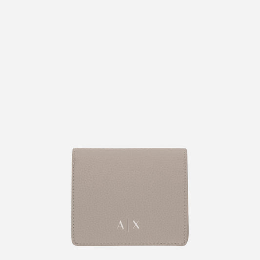 ARMANI EXCHANGE Portafoglio bifold texture liscia SAND 