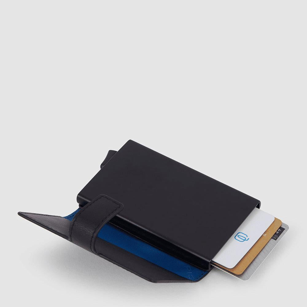 PIQUADRO Portacarte di credito in metallo Nero 
