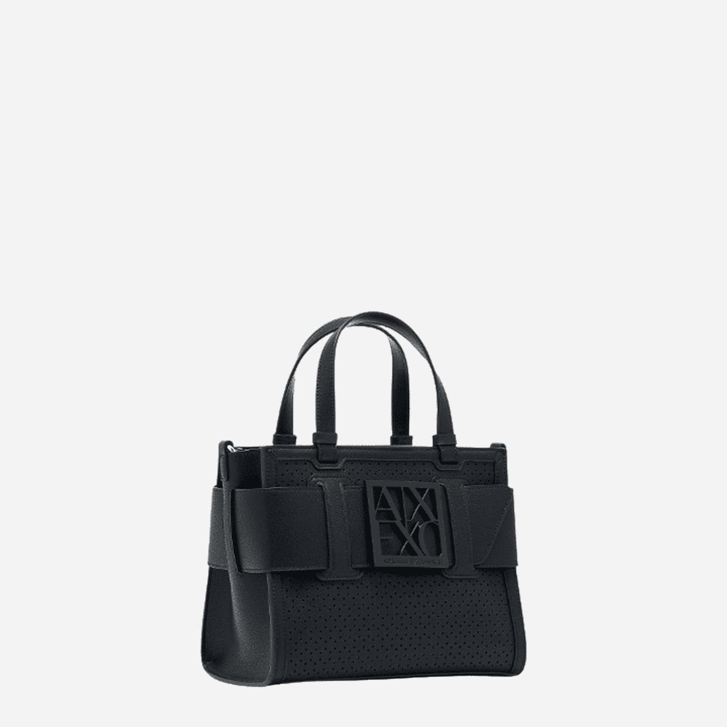 ARMANI EXCHANGE Borsa a mano piccola a spalla laserata BLACK 