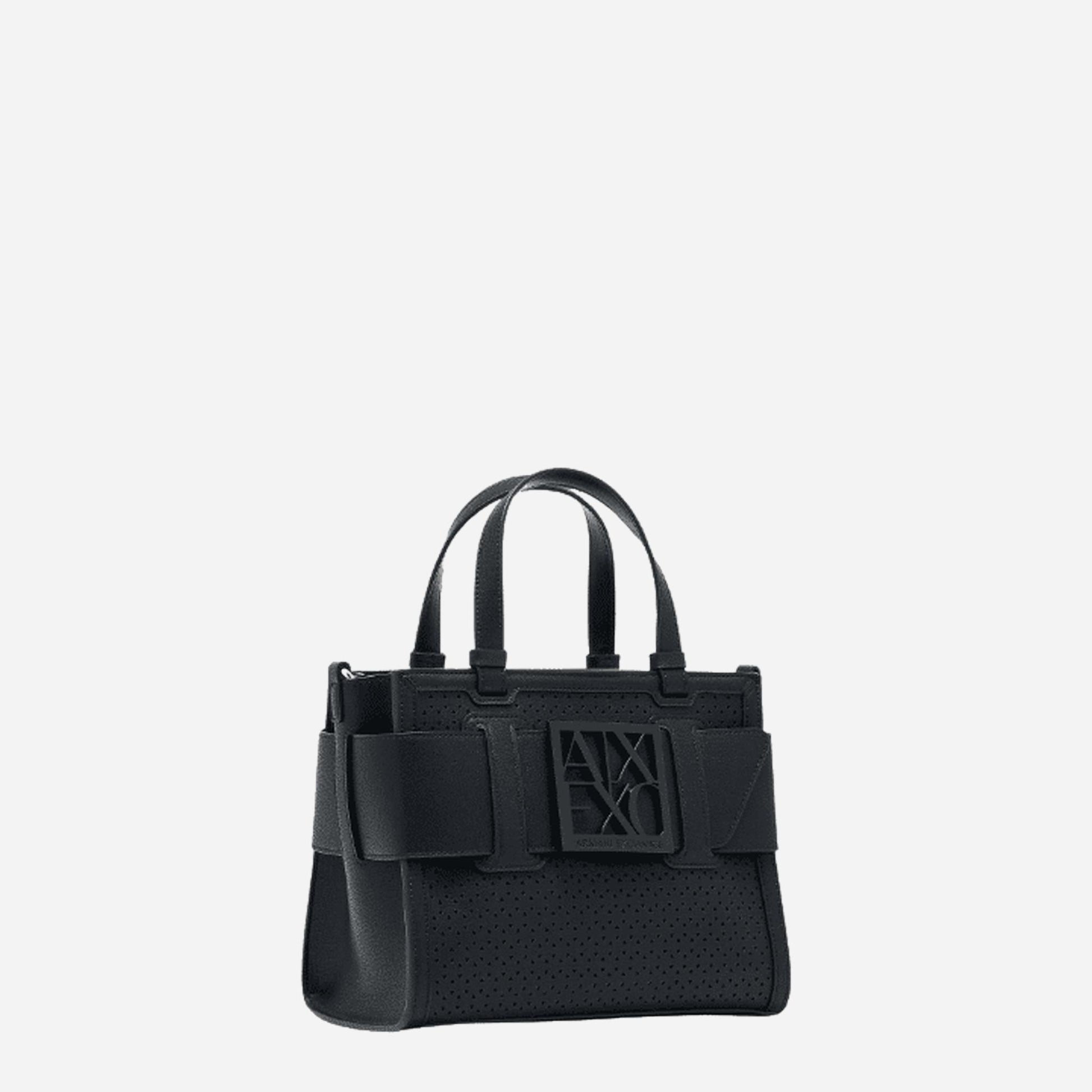 ARMANI EXCHANGE Borsa a mano piccola a spalla laserata BLACK 
