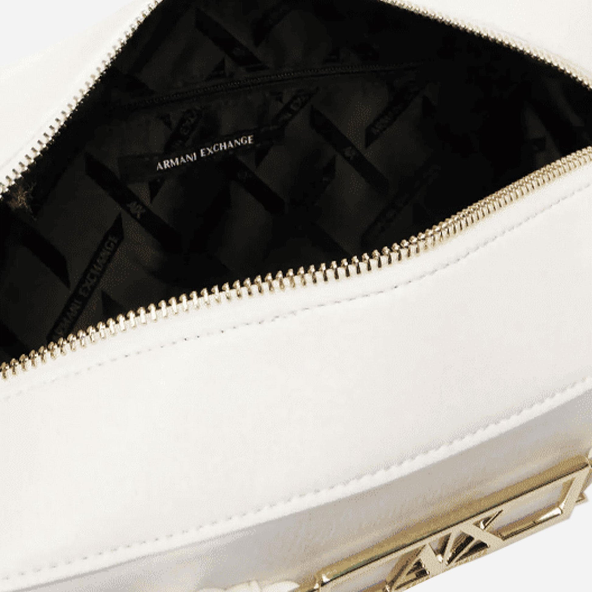 ARMANI EXCHANGE Borsa a mano piccola in ecopelle Off White 