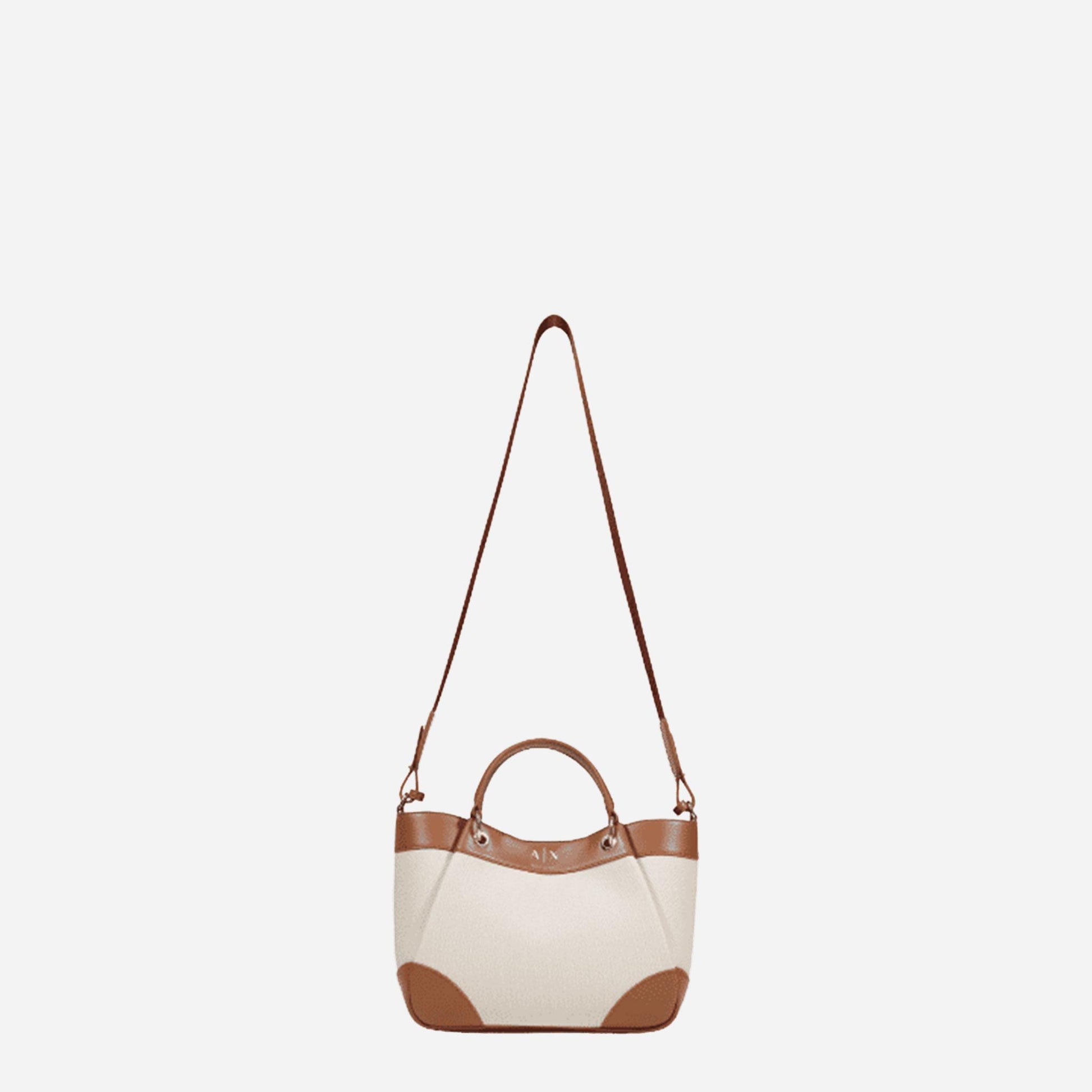 ARMANI EXCHANGE Borsa shopping media a mano NATURAL / SALINE CLAY 