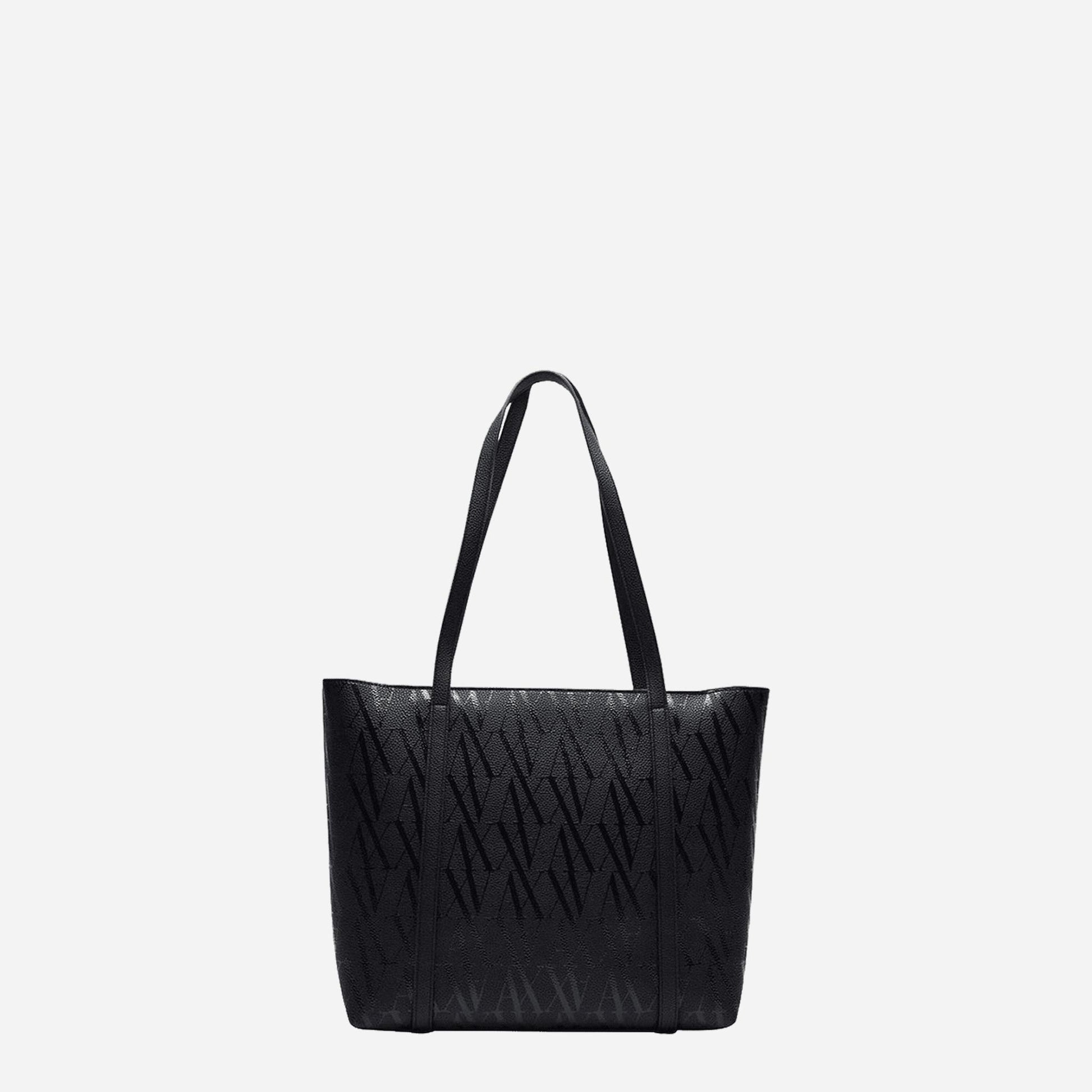 ARMANI EXCHANGE Borsa a mano in pelle BLACK/BLACK 