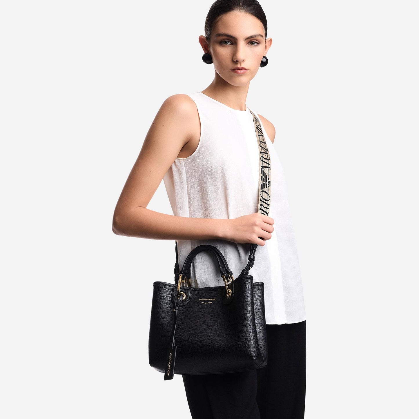 Emporio Armani SHOPPING BAG BLACK/ SILVER 