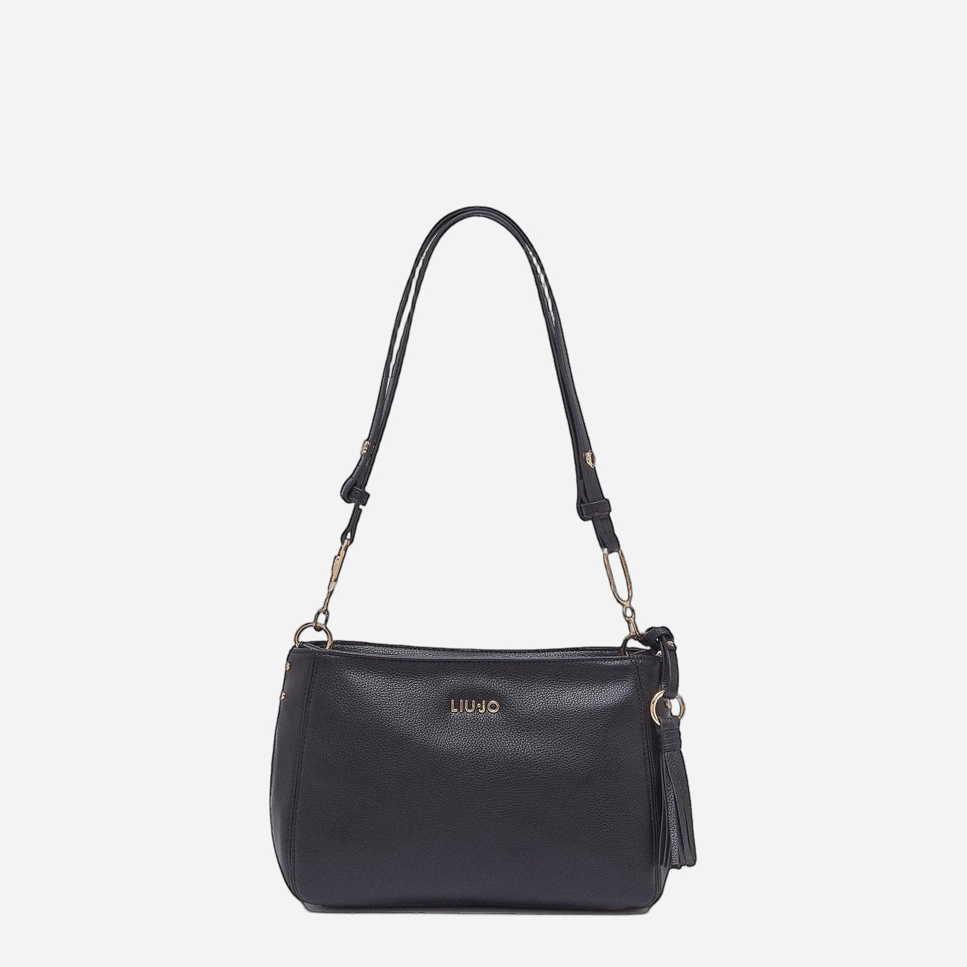 LIU JO Borsa media con charm BLACK 