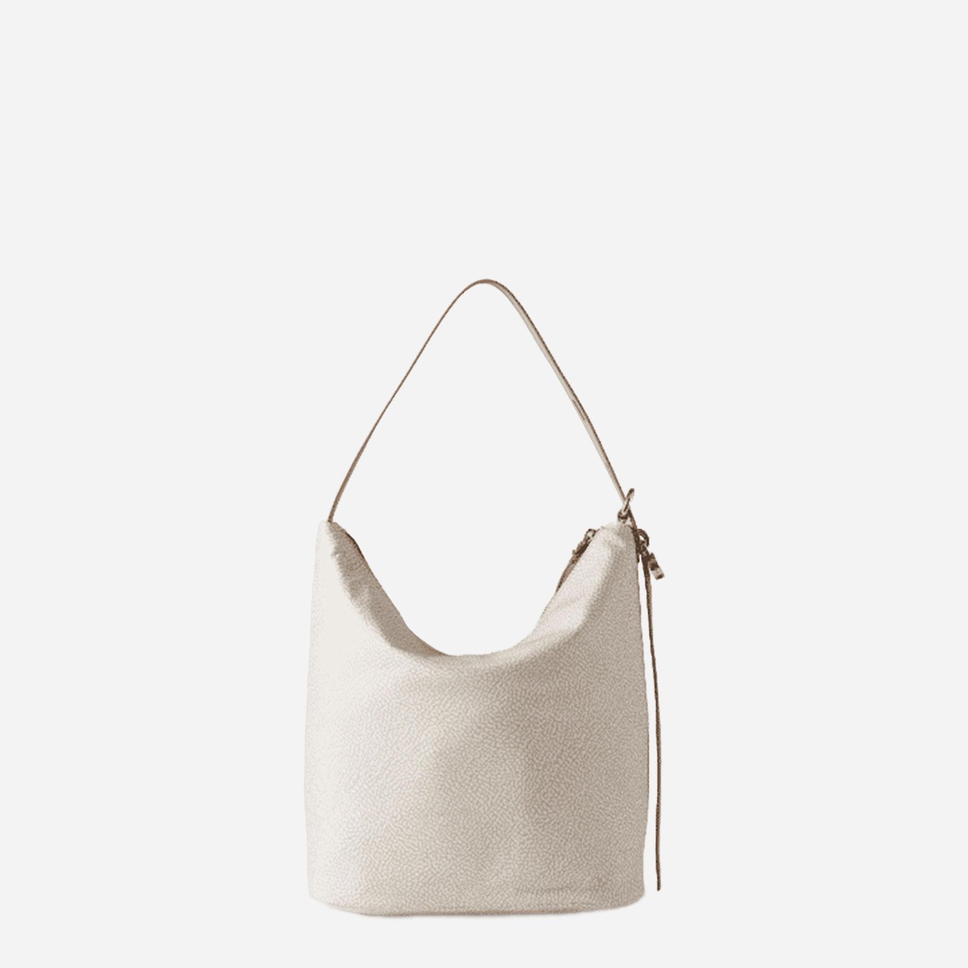 borbonese PRIVE SECCHIELLO MEDIUM WHITE COTTON 