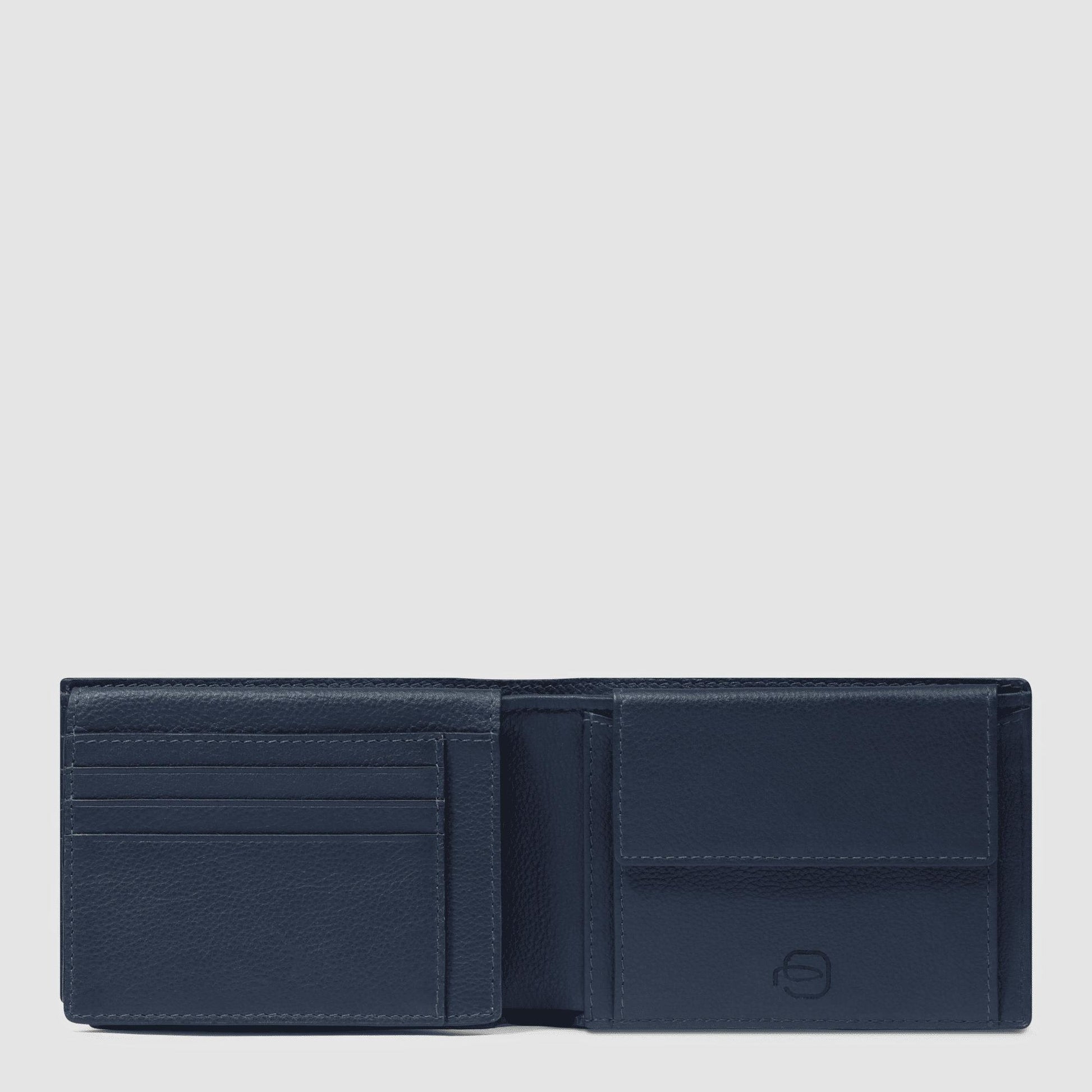 PIQUADRO Portafogli uomo con porta documenti, portamonete Blu 