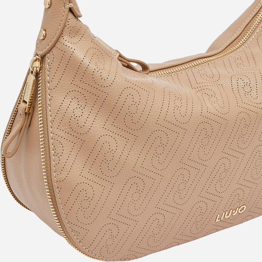 LIU JO Borsa a spalla media jacquard Cammello 