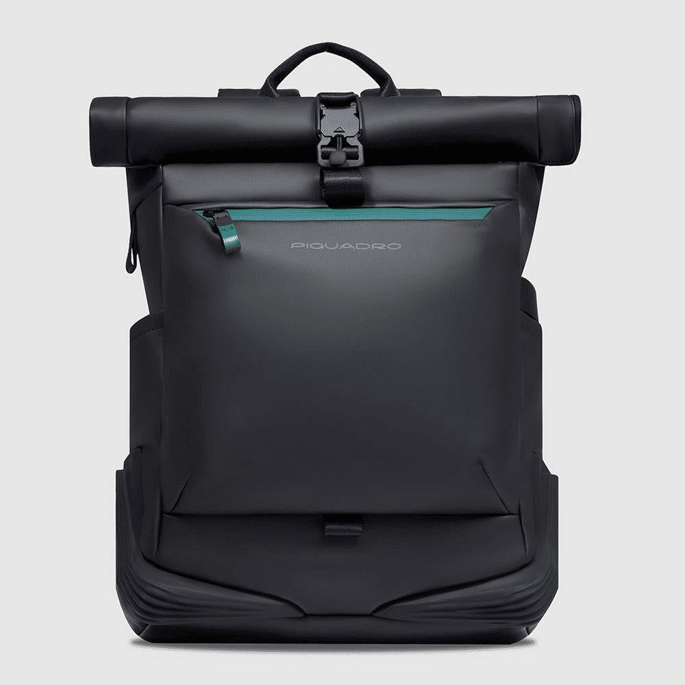 PIQUADRO Zaino roll-top per PC e iPad® Nero 
