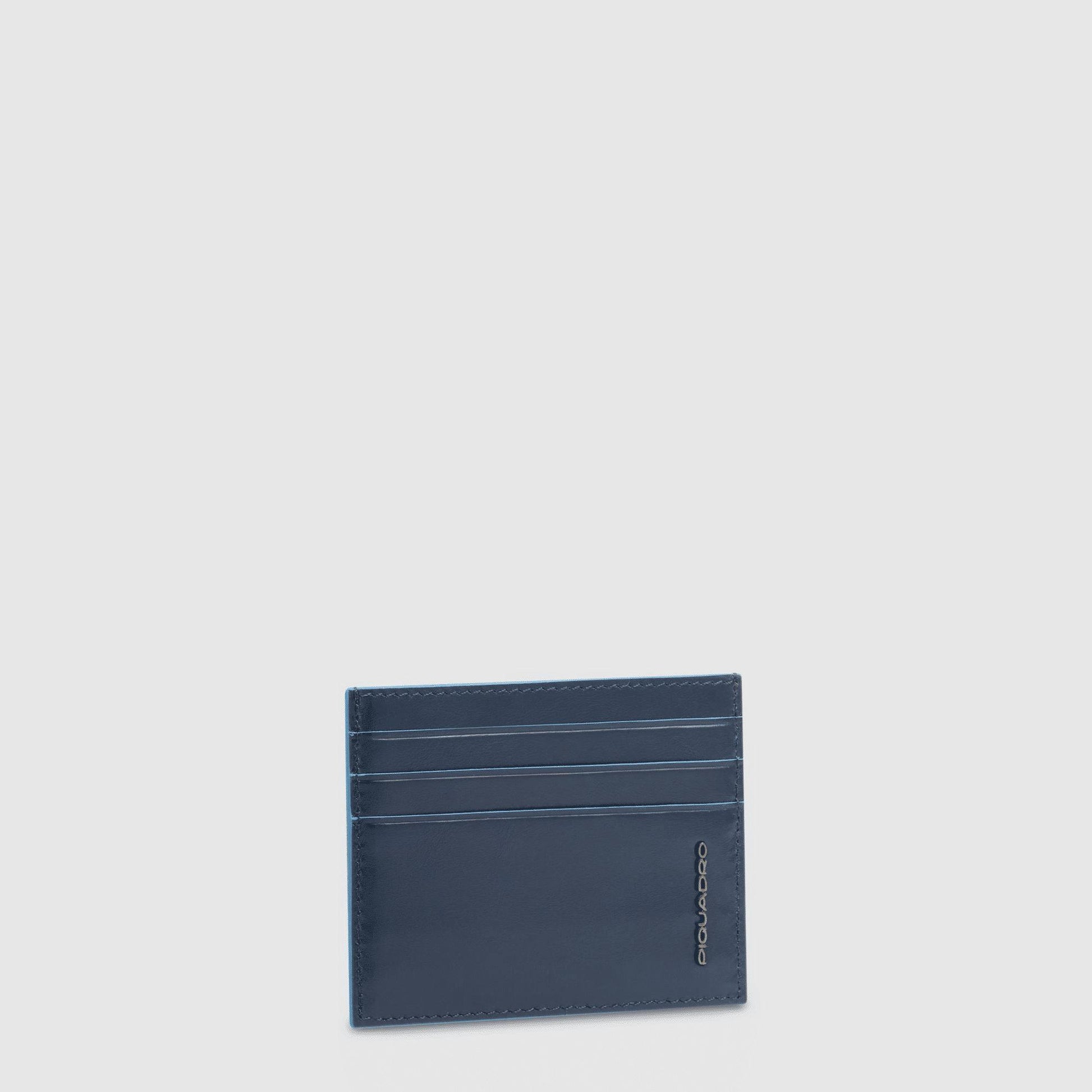 PIQUADRO Portacarte di credito uomo sottile in pelle BLU2 