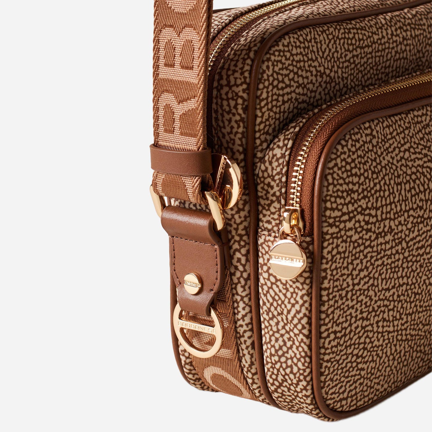 borbonese BORSA CAMERA CASE MEDIUM Beige/marrone 