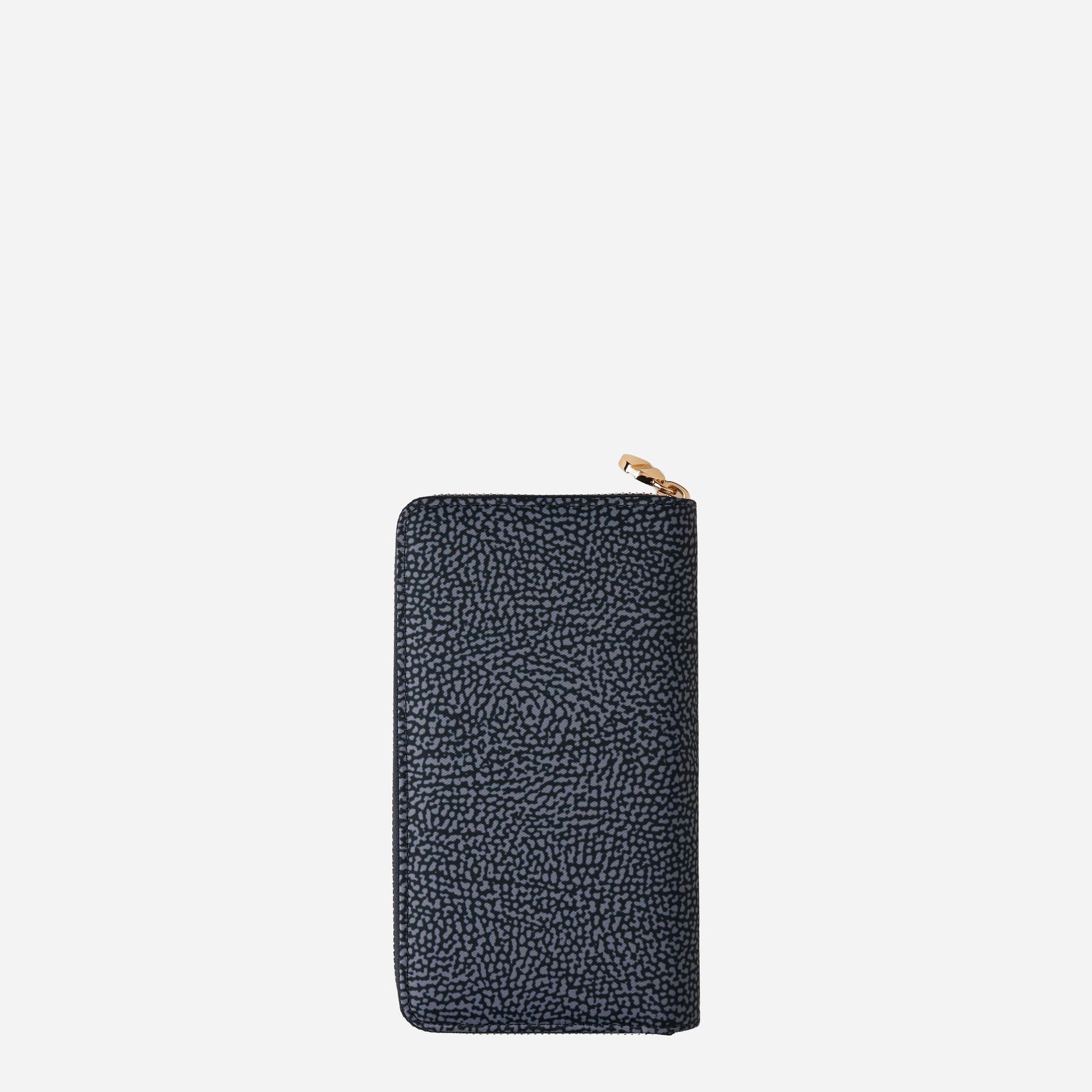 borbonese PORTAFOGLIO LARGE ZIP AROUND Blu lapis 