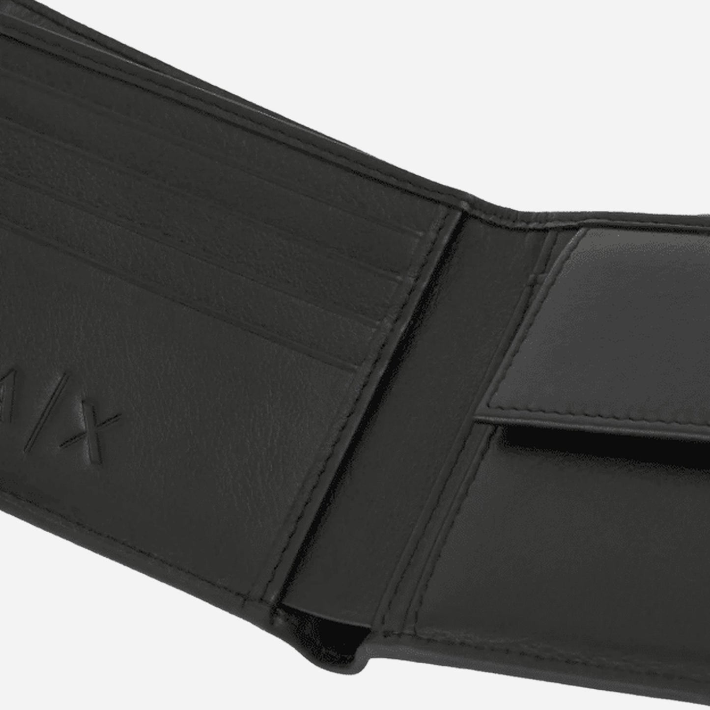 ARMANI EXCHANGE Portafogli uomo piccolo pelle liscia BLACK 