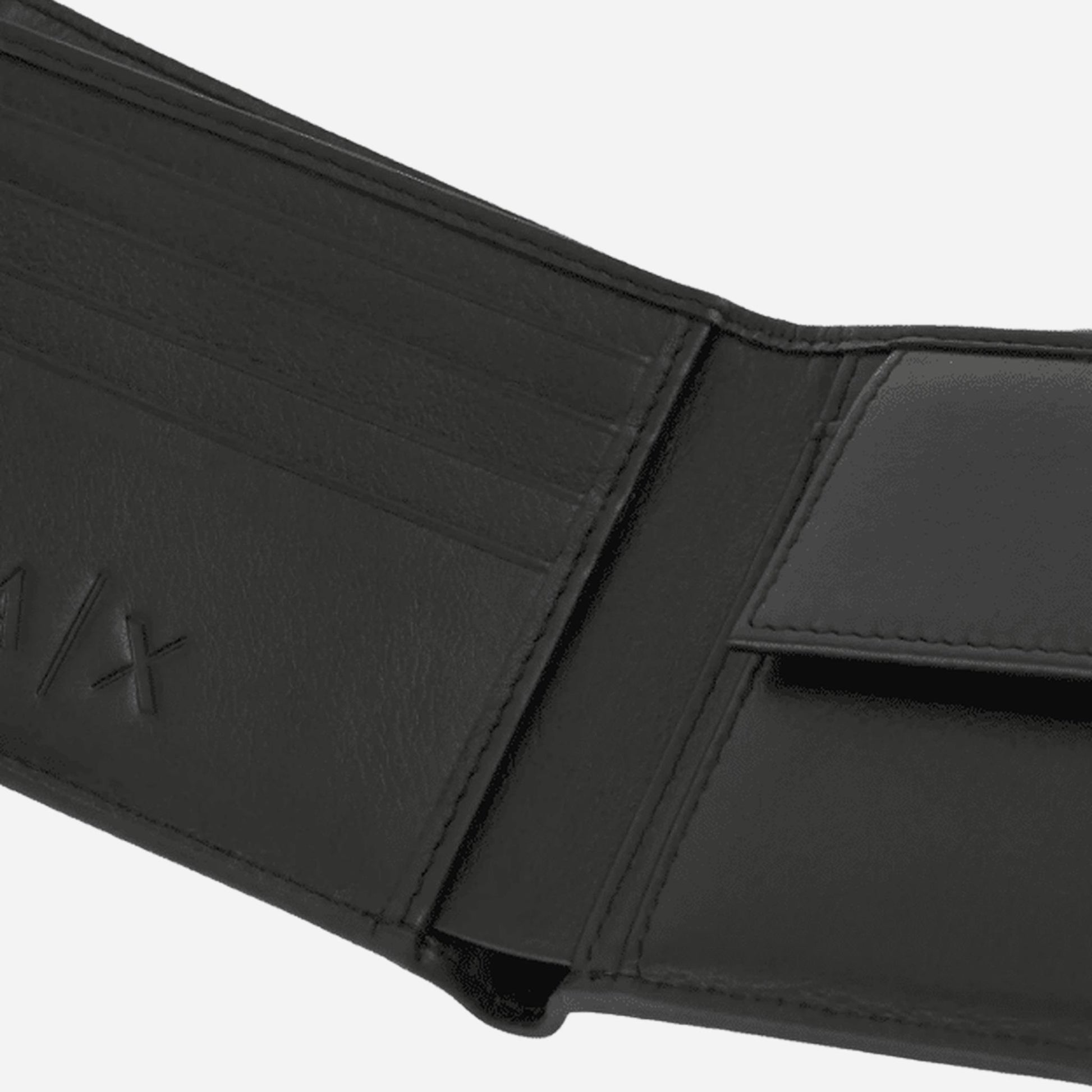 ARMANI EXCHANGE Portafogli uomo piccolo pelle liscia BLACK 
