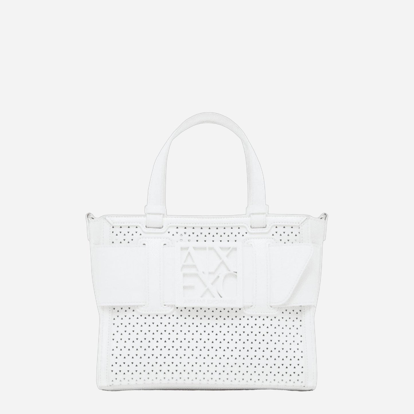 ARMANI EXCHANGE Borsa a mano laserata Off White 