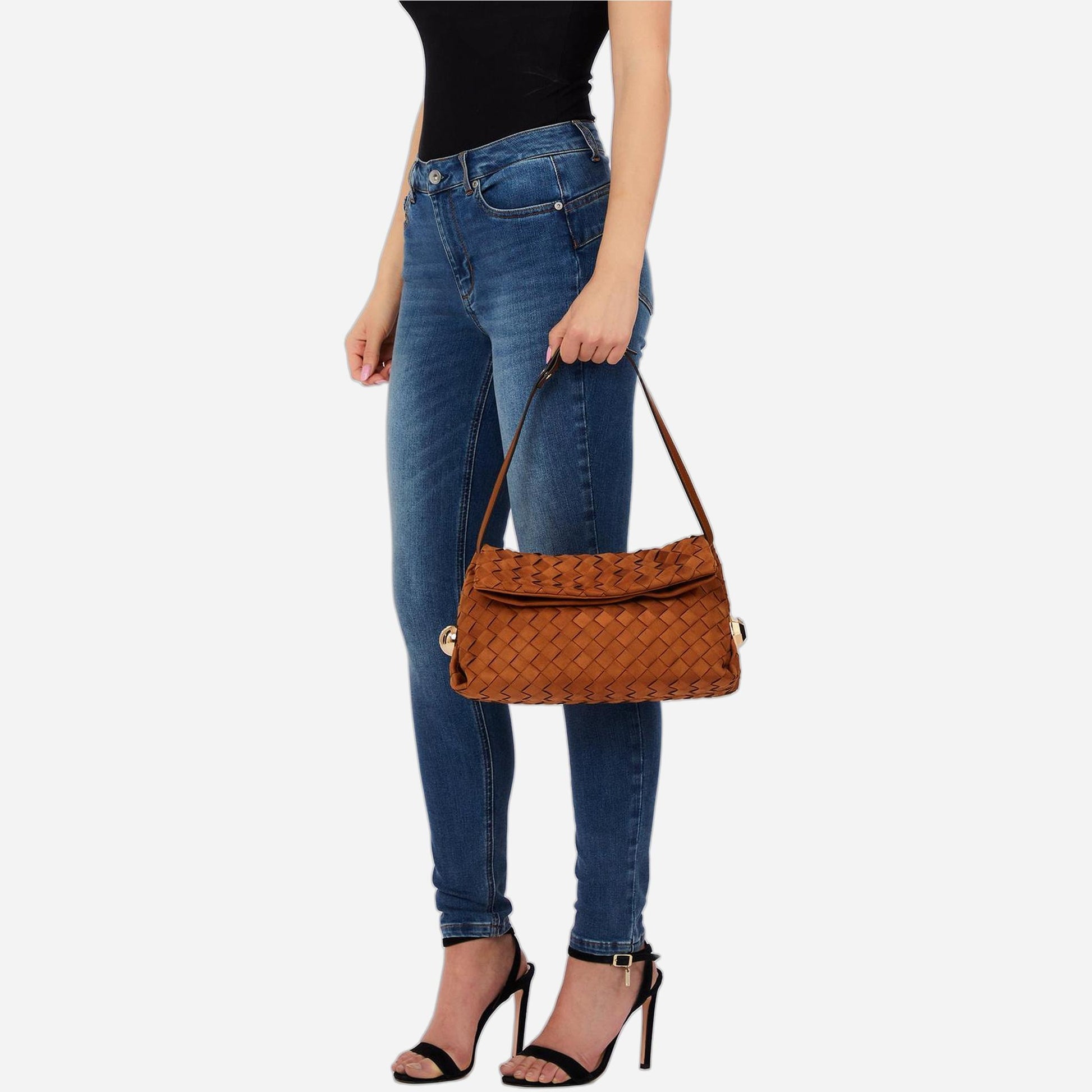 LIU JO Borsa Riccy media intrecciata Sequoia 