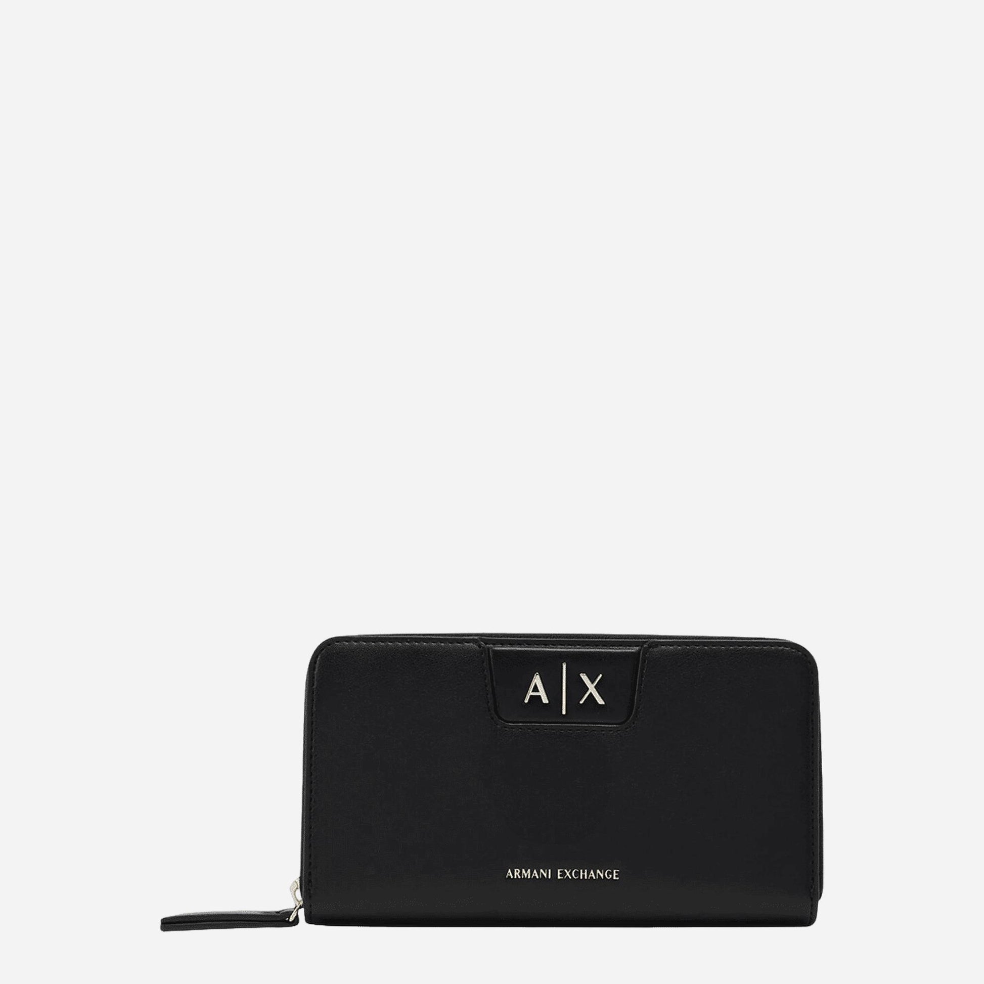 ARMANI EXCHANGE Amelie Portafoglio con portamonete zip BLACK 
