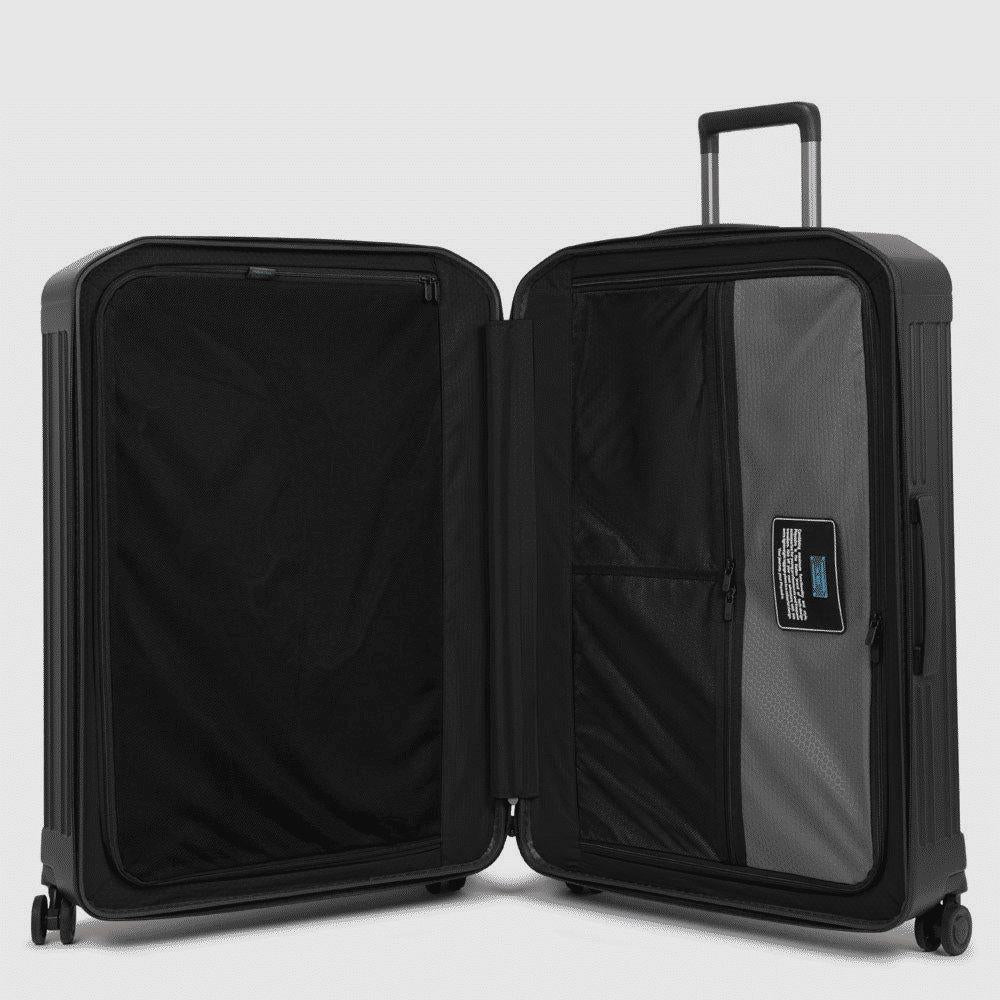 PIQUADRO Trolley grande rigido a quattro ruote nero/opaco 
