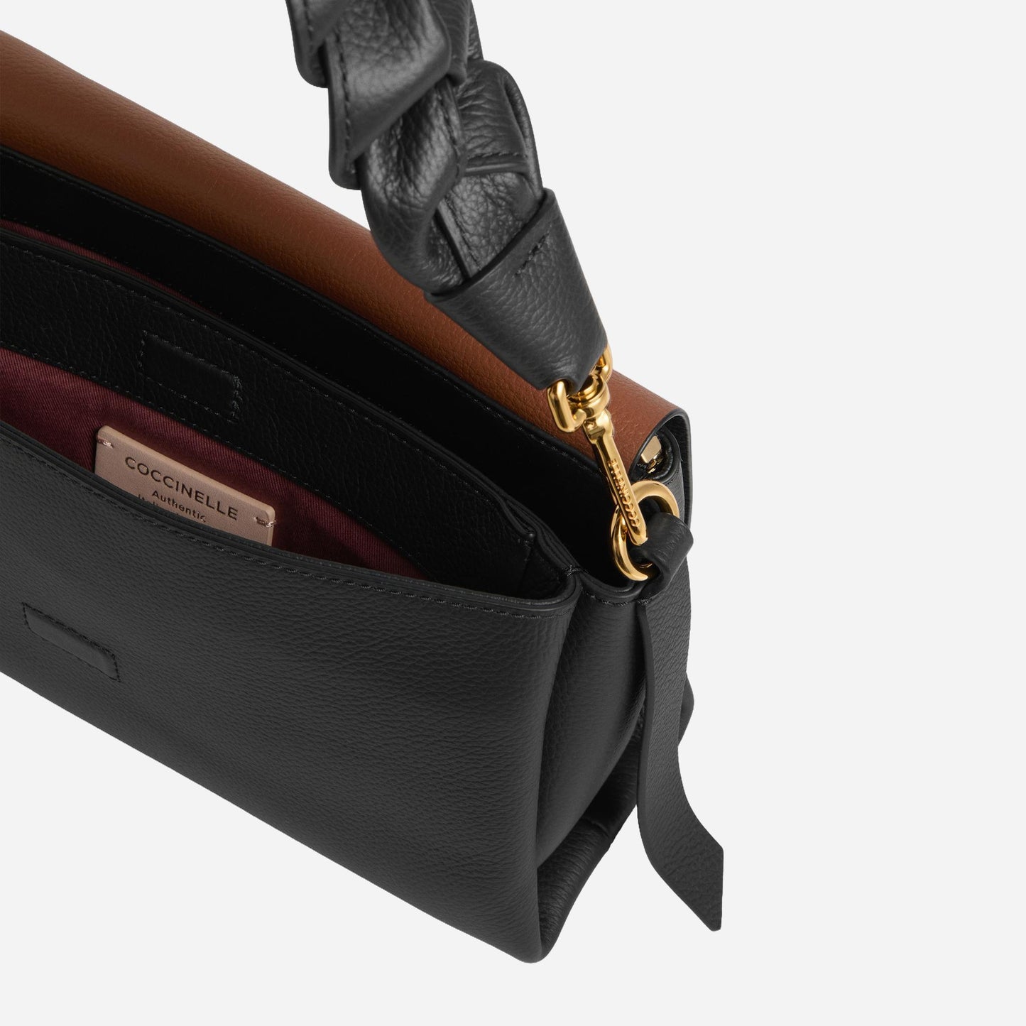 coccinelle Boheme Small NOIR/COGNAC 