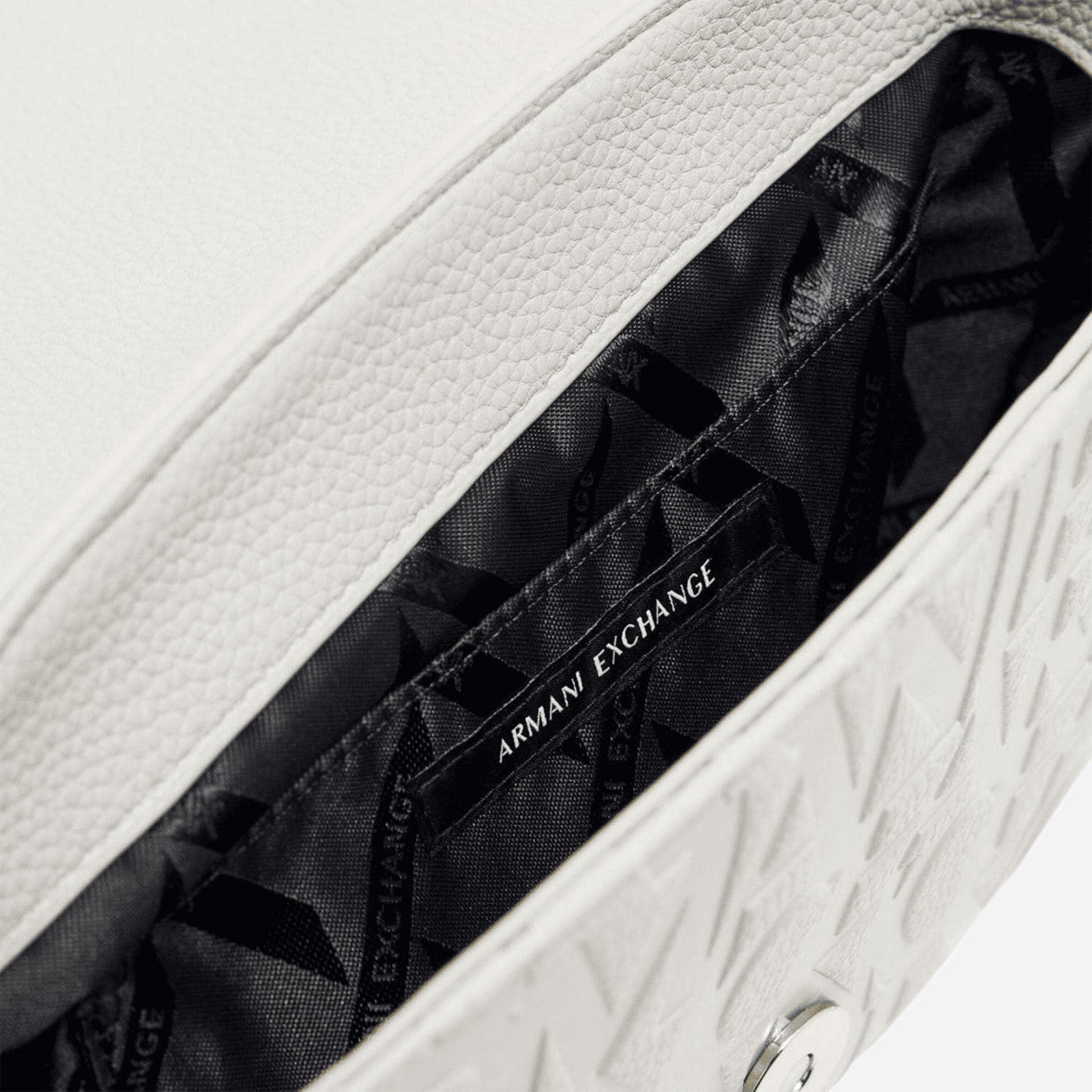 ARMANI EXCHANGE Tracollina logata a tracolla Off White 