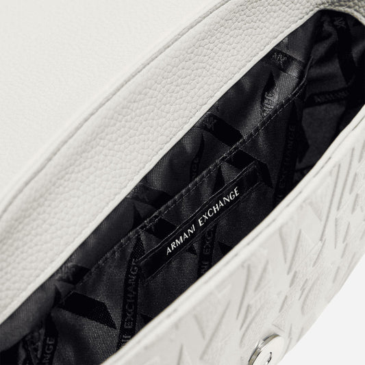 ARMANI EXCHANGE Tracollina logata a tracolla Off White 