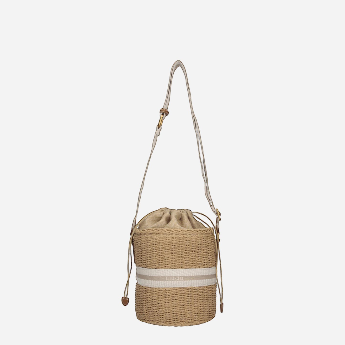 LIU JO Borsa secchiello in paglia CREAM 