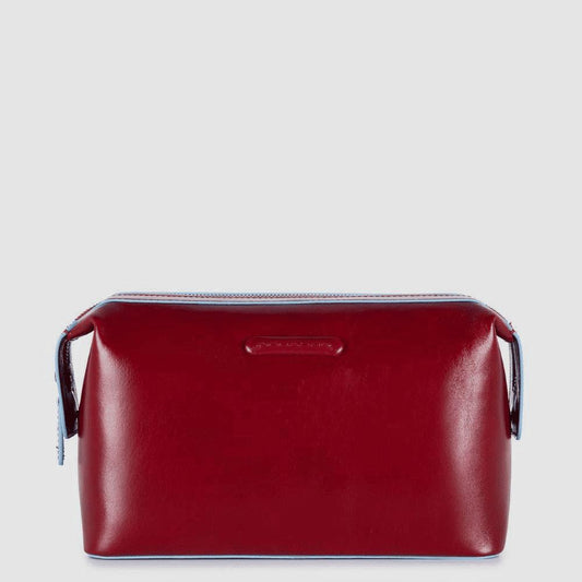 PIQUADRO Beauty case uomo in pelle<BR/> Rosso 
