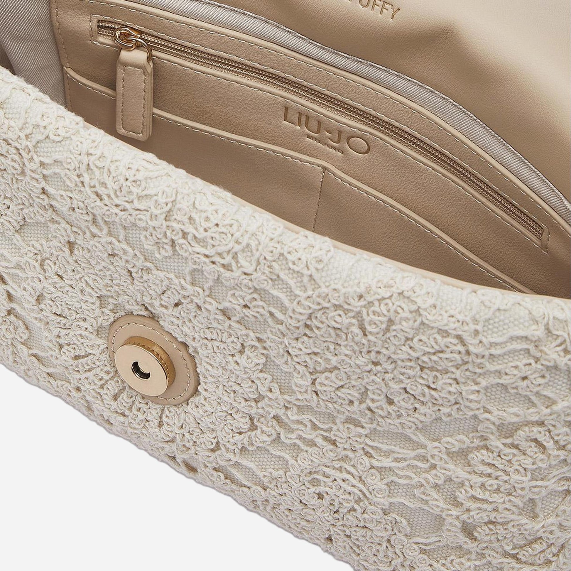 LIU JO Borsa media LaPuffy in crochet CREAM 