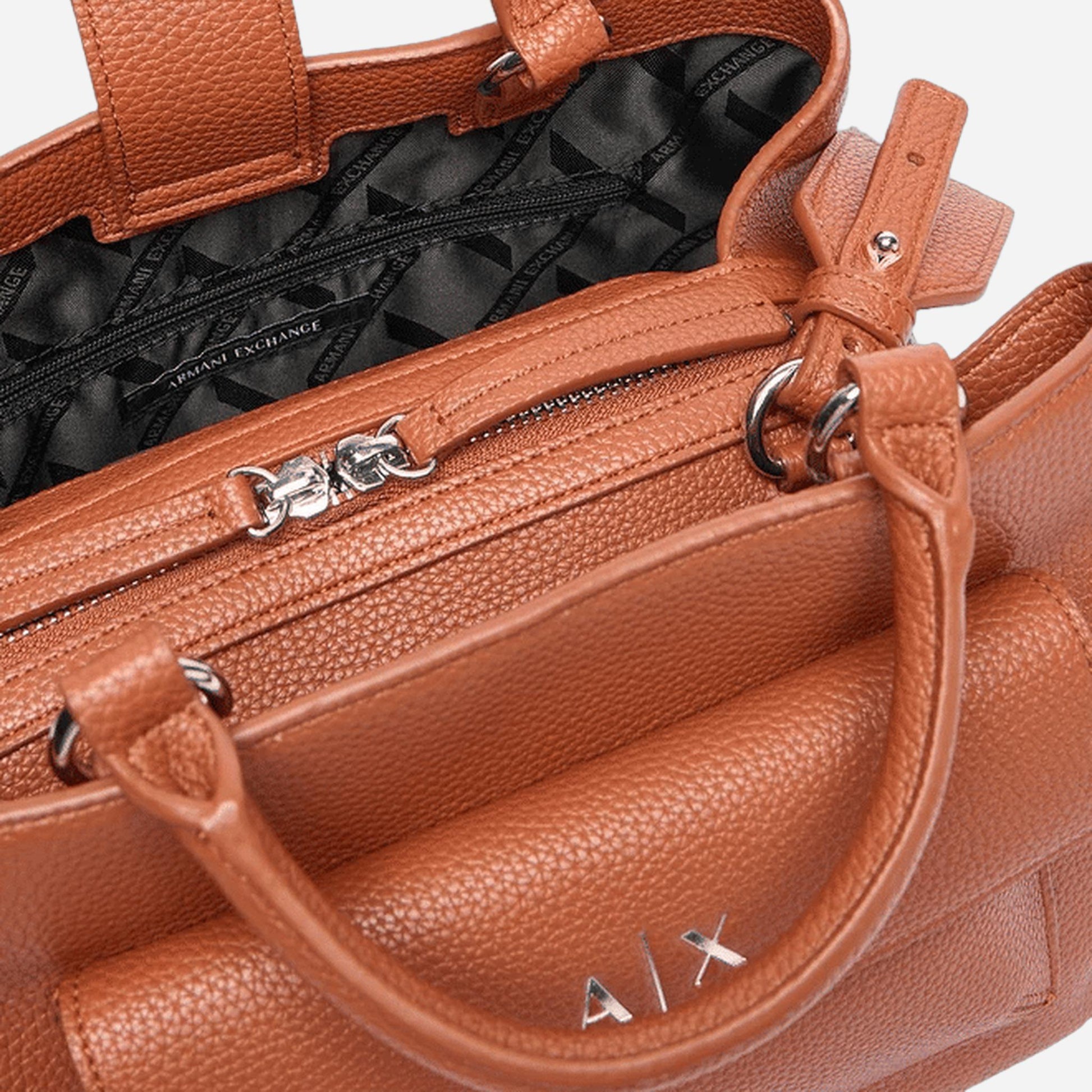 ARMANI EXCHANGE Borsa a mano medium in ecopelle BLACK 