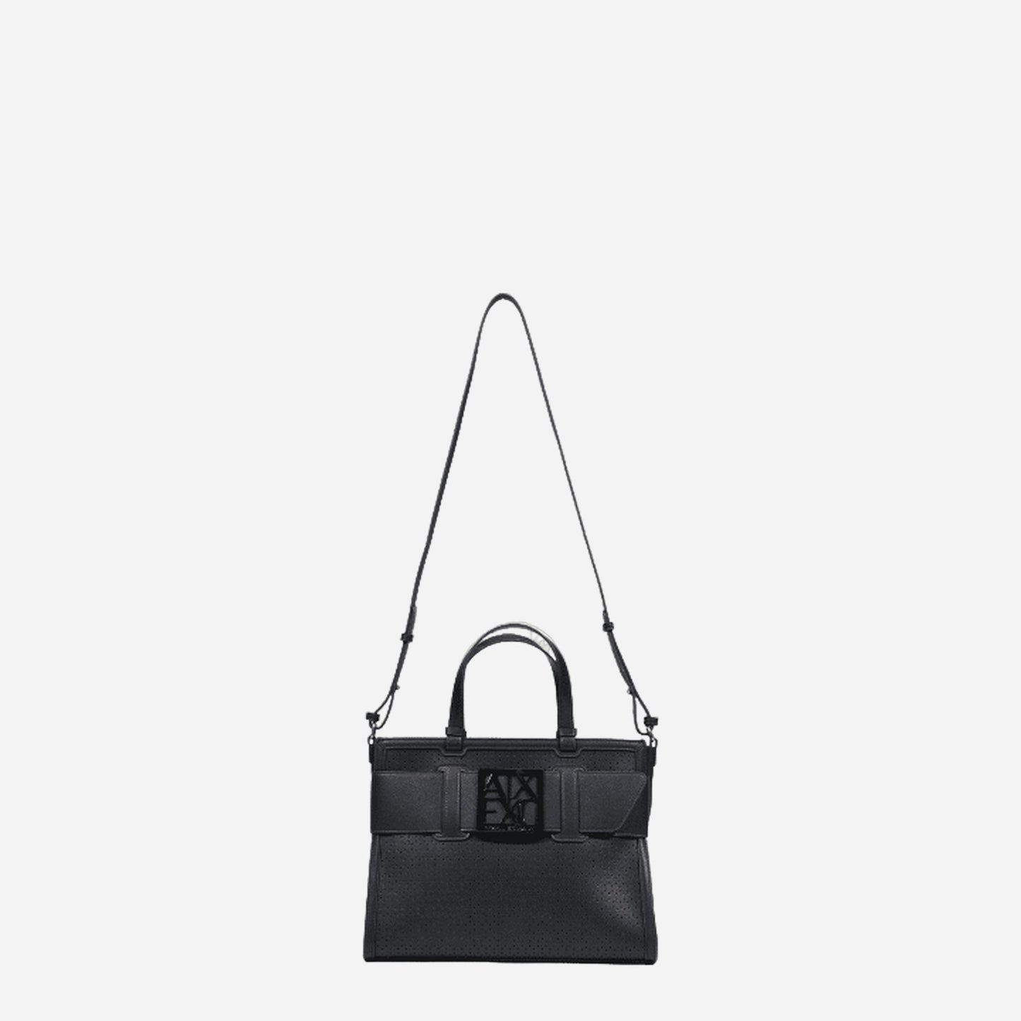 ARMANI EXCHANGE Borsa shopping grande traforata BLACK 