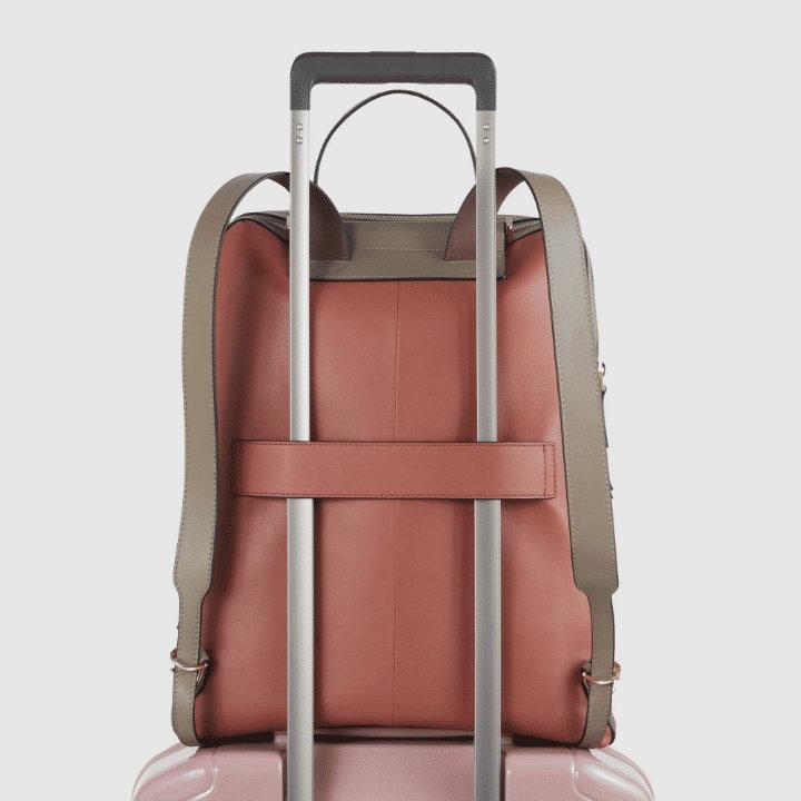 PIQUADRO Zaino donna in pelle arancio/marrone 