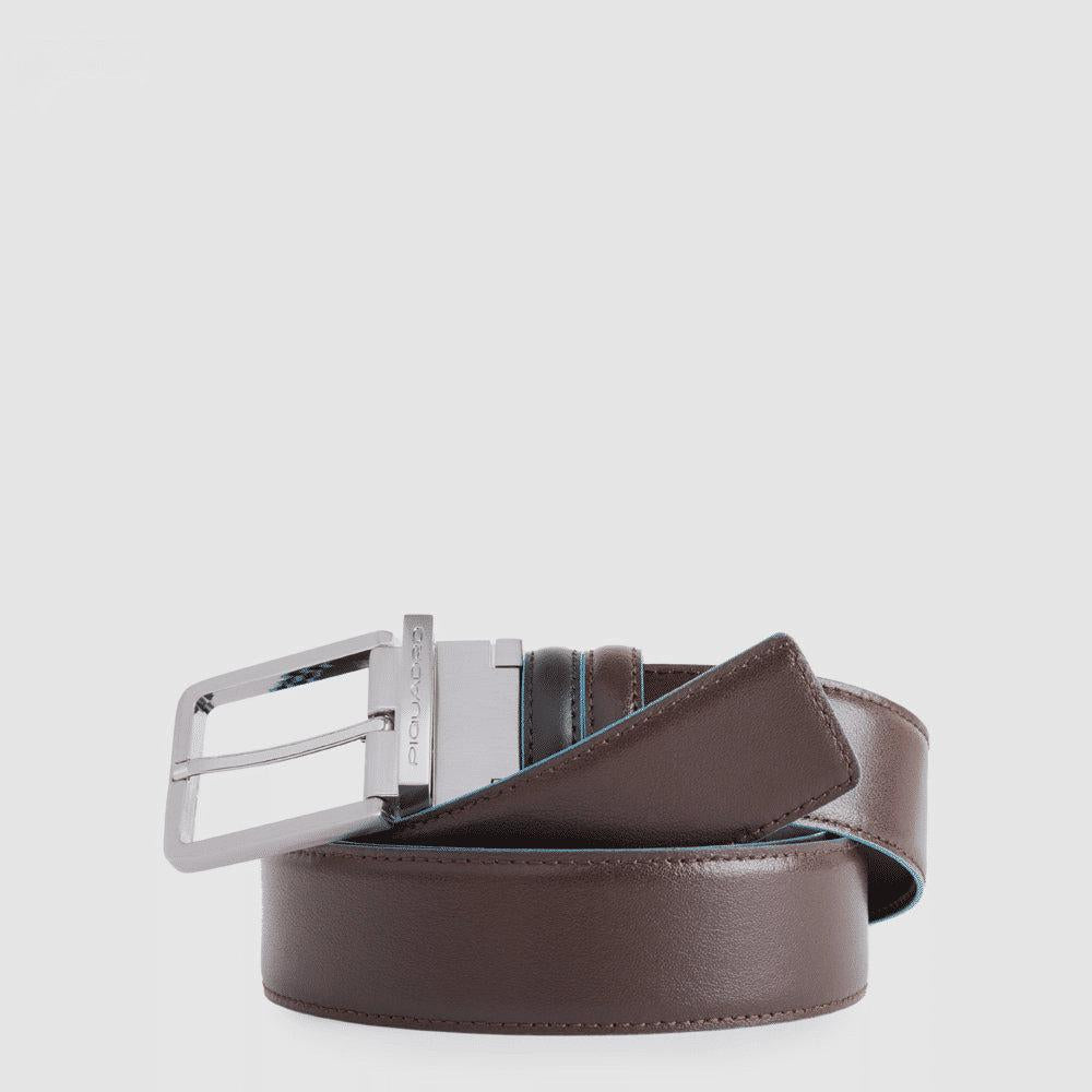 PIQUADRO Cintura uomo reversibile NERO/MOGANO 