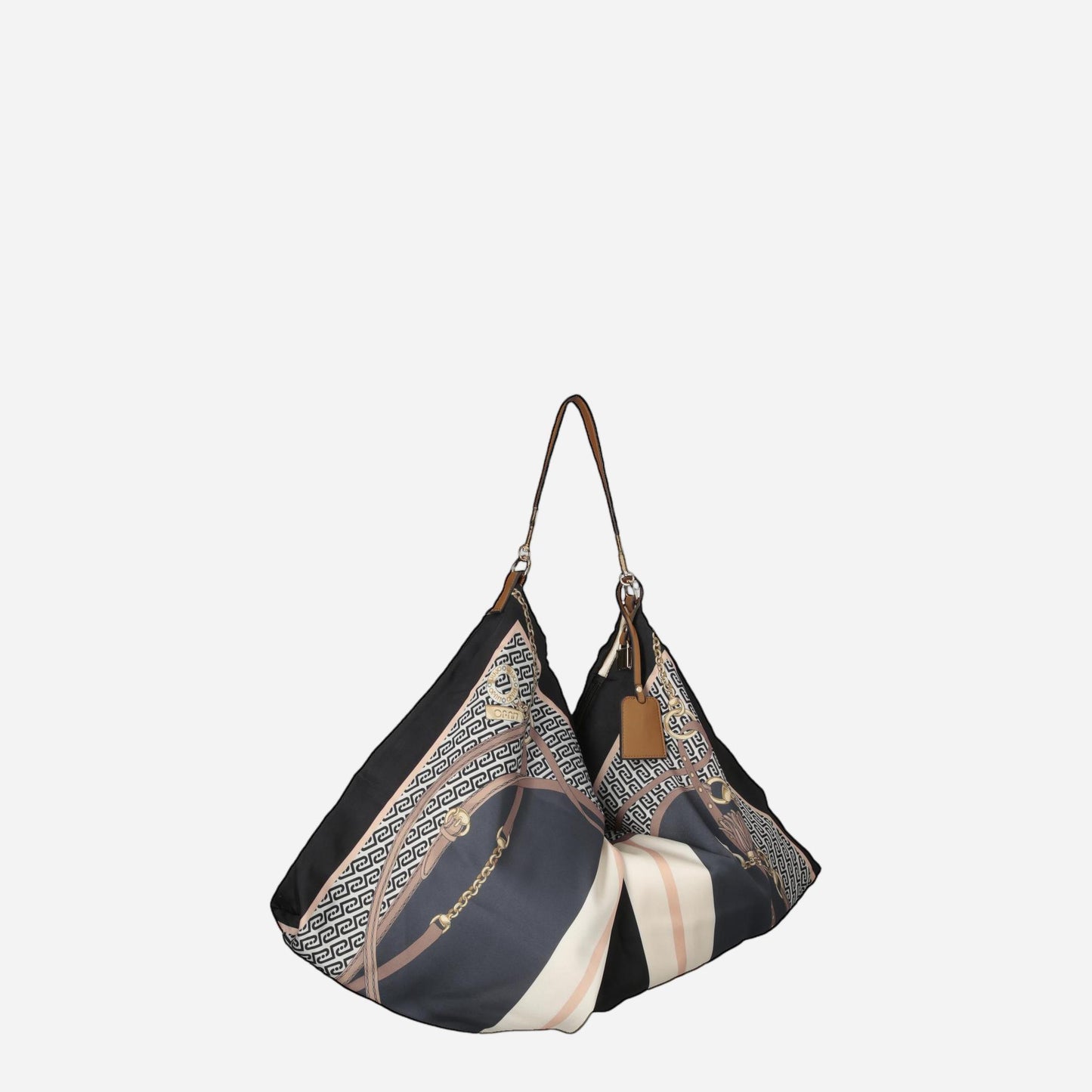 LIU JO Borsa foulard media St.metall.nero 