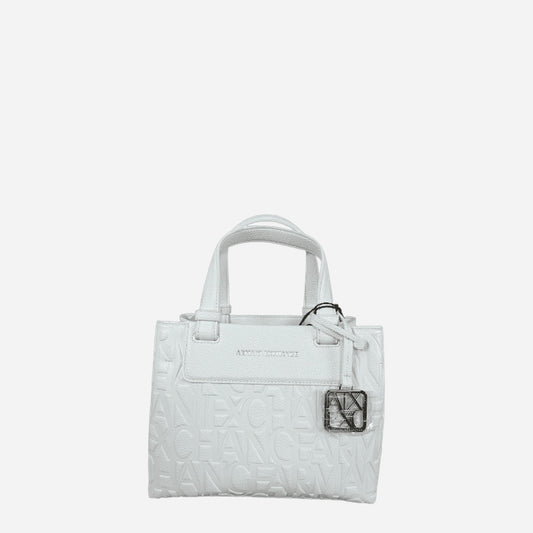 ARMANI EXCHANGE Borsa shopper a spalla rivestita Off White 