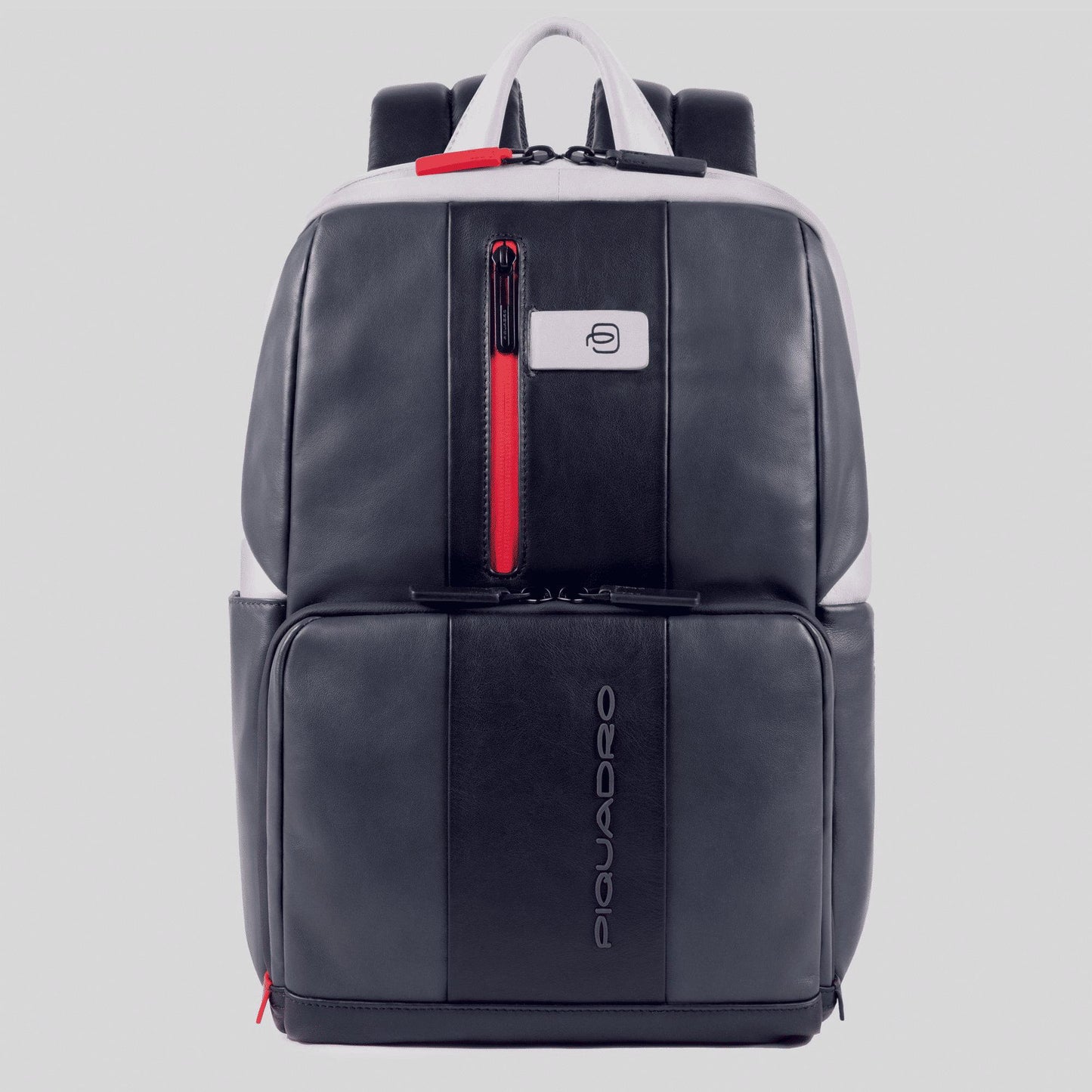 PIQUADRO Zaino piccolo porta pc e iPad® in pelle Nero/grigio 